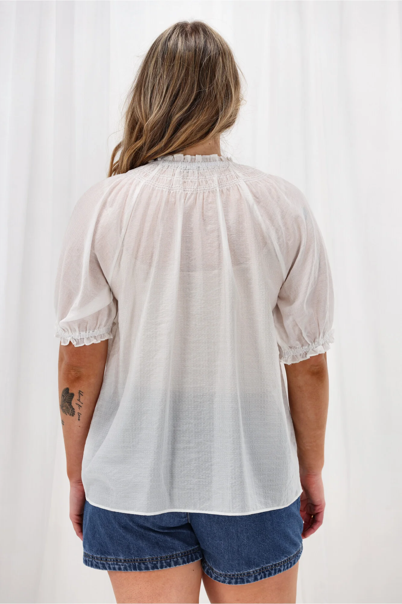 Gloss The Label Serena Peasant Top White - Image 7