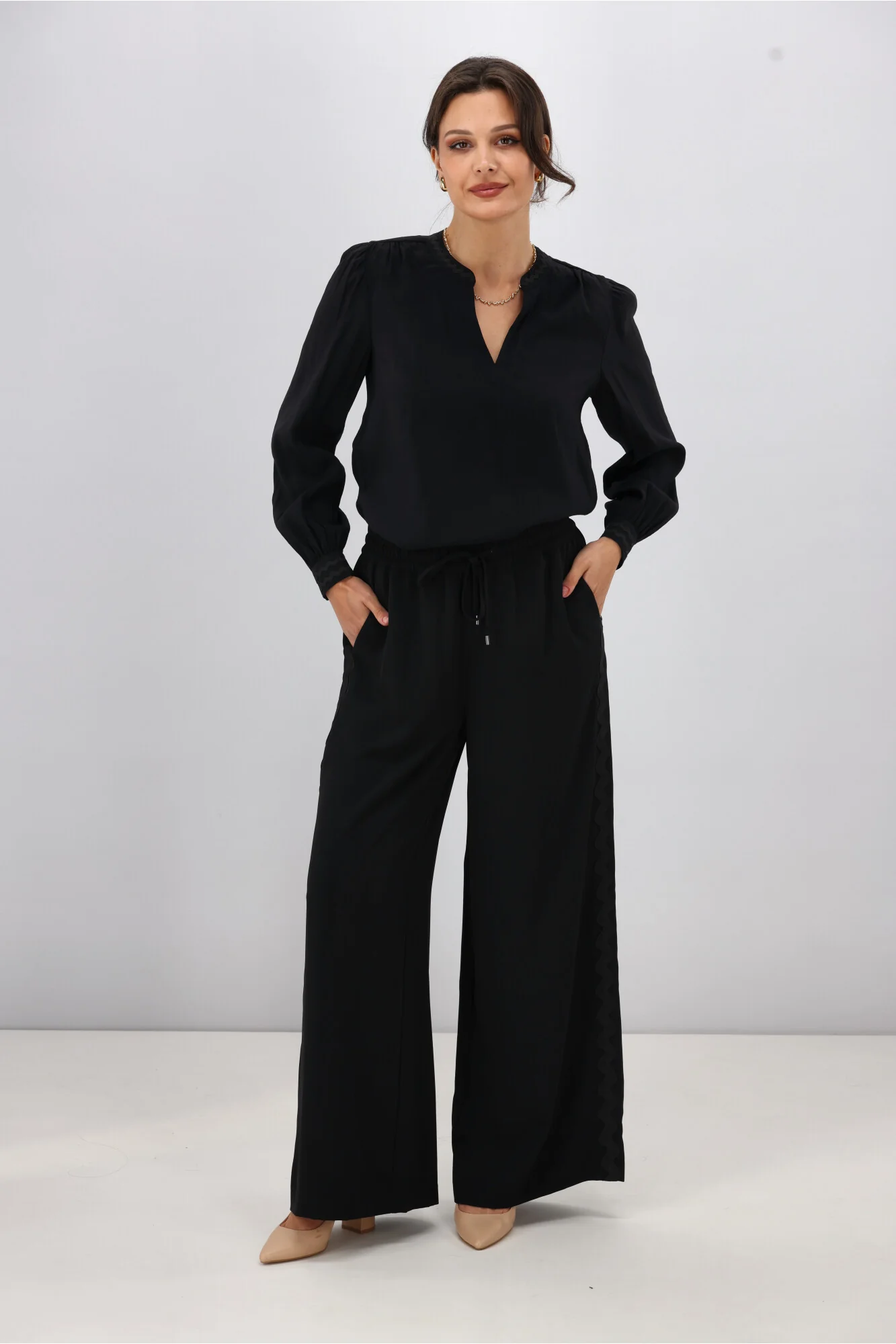 Gloss the Label Shayleigh Ric Rac Pant Black - Image 3