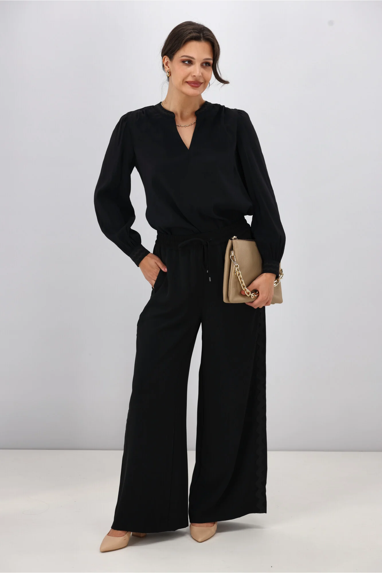 Gloss the Label Shayleigh Ric Rac Pant Black - Image 5