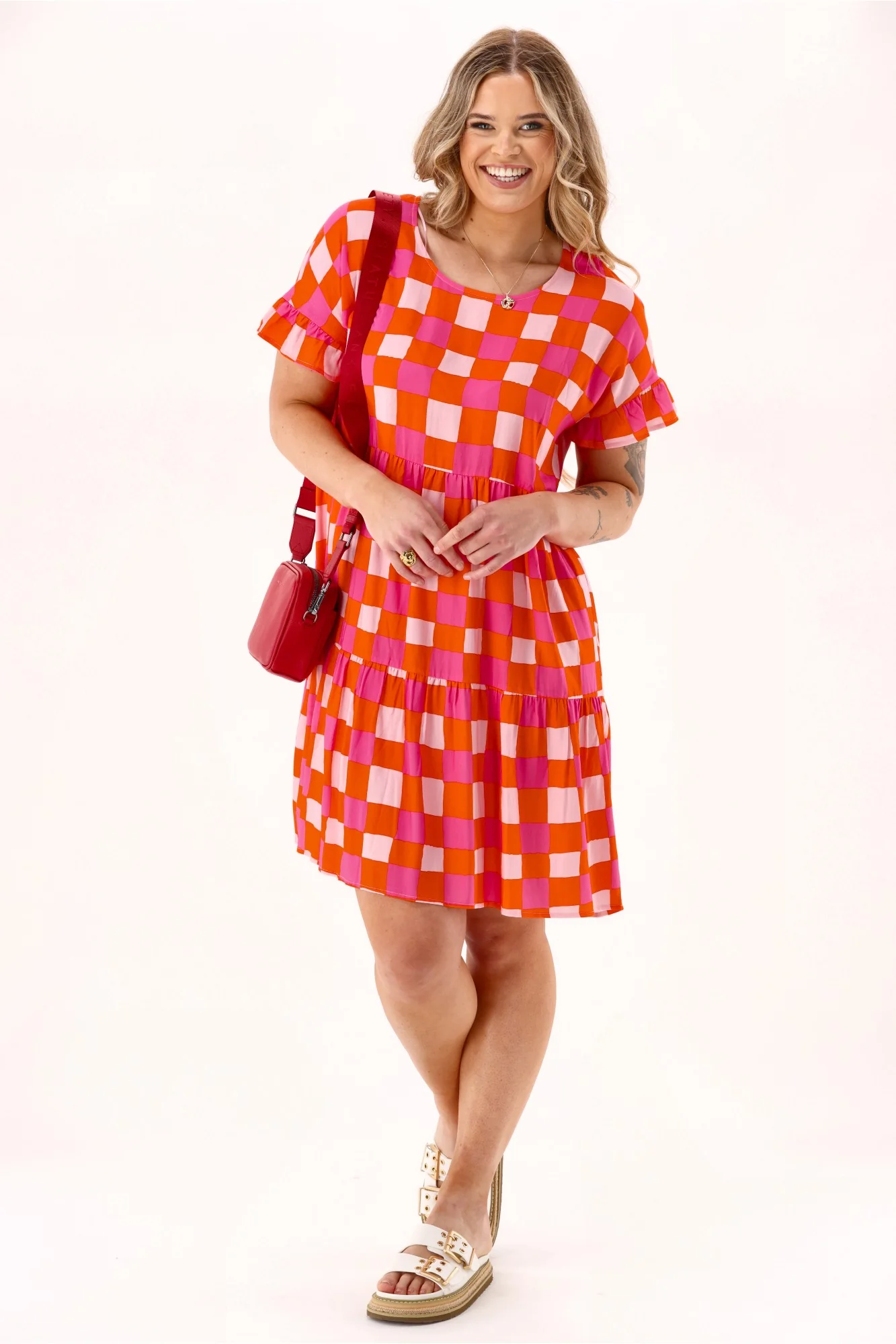 Gloss The Label Sybil Dress Red Print