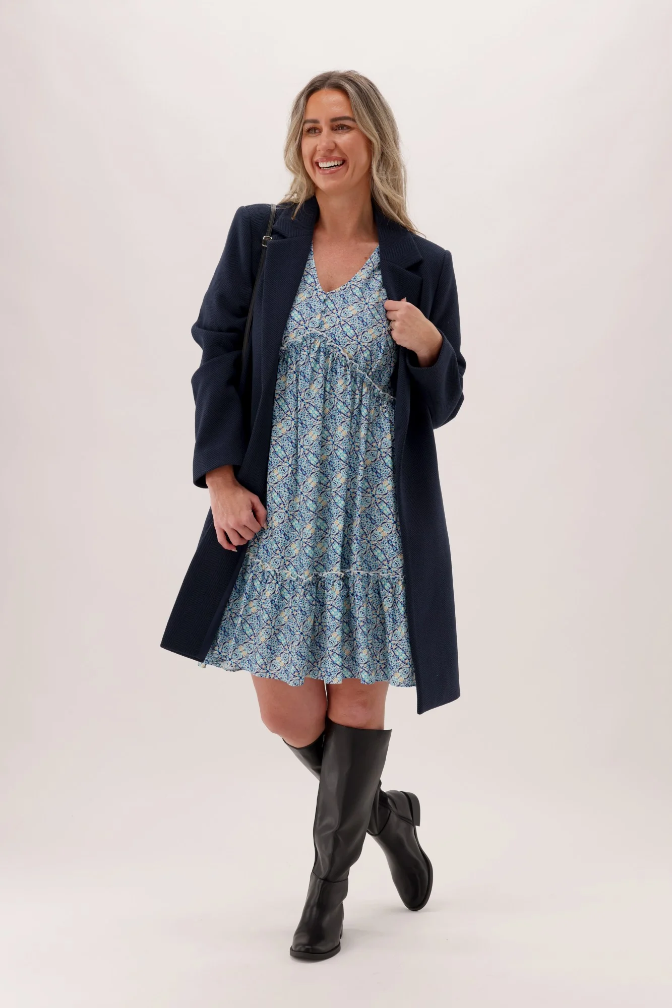 Gloss The Label Talephi Dress Blue Print - Image 7