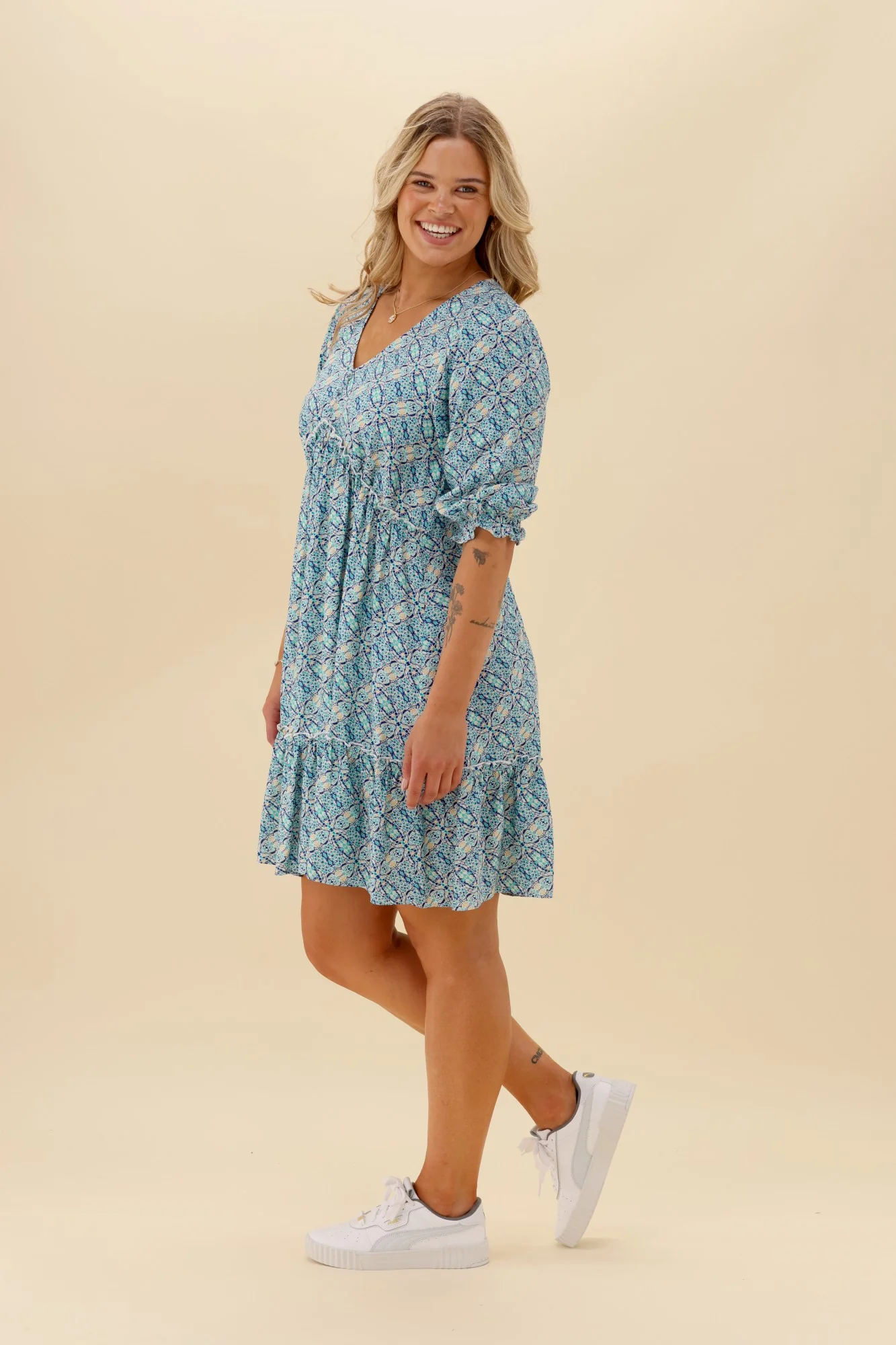 Gloss The Label Talephi Dress Blue Print - Image 8