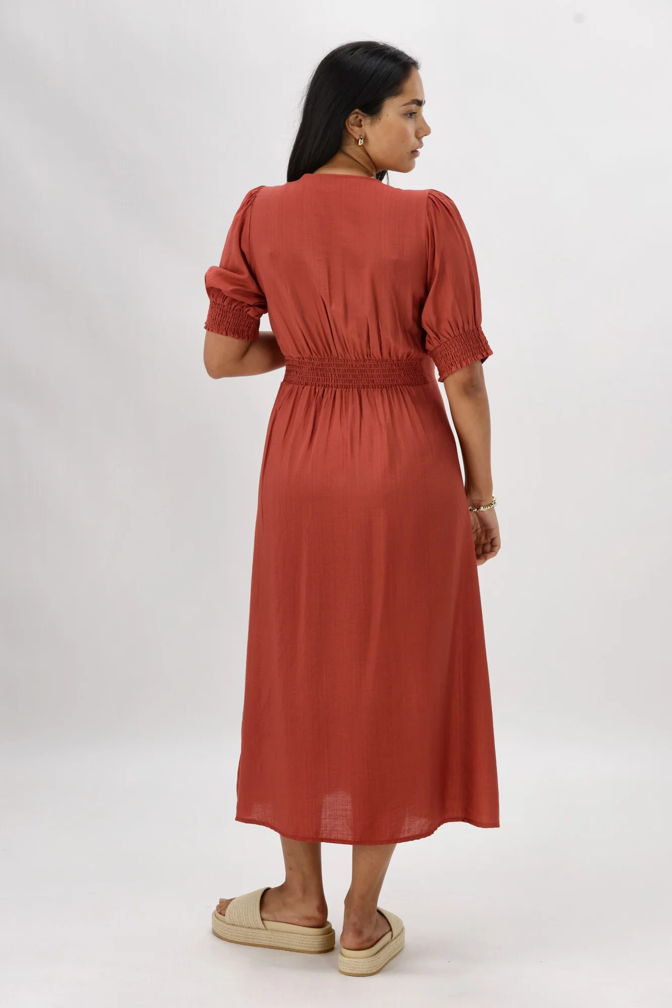 Gloss The Label Tanner Crossover Dress Rust - Image 8