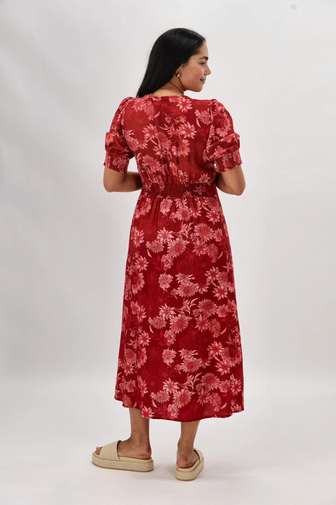 Gloss The Label Tanner Crossover Dress Rust Floral - Image 8
