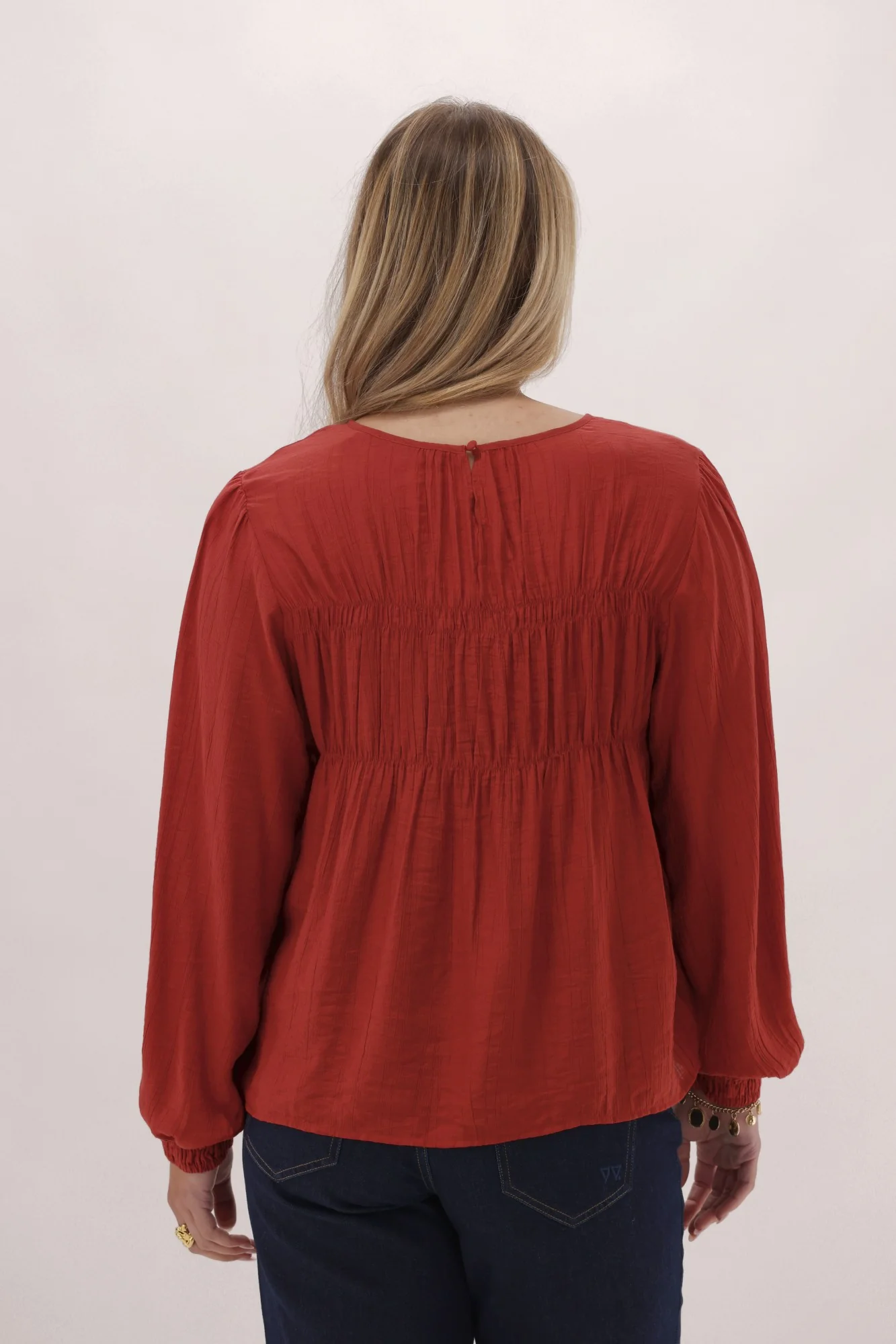 Gloss The Label Tuscan Shirred Detail Top Rust - Image 5