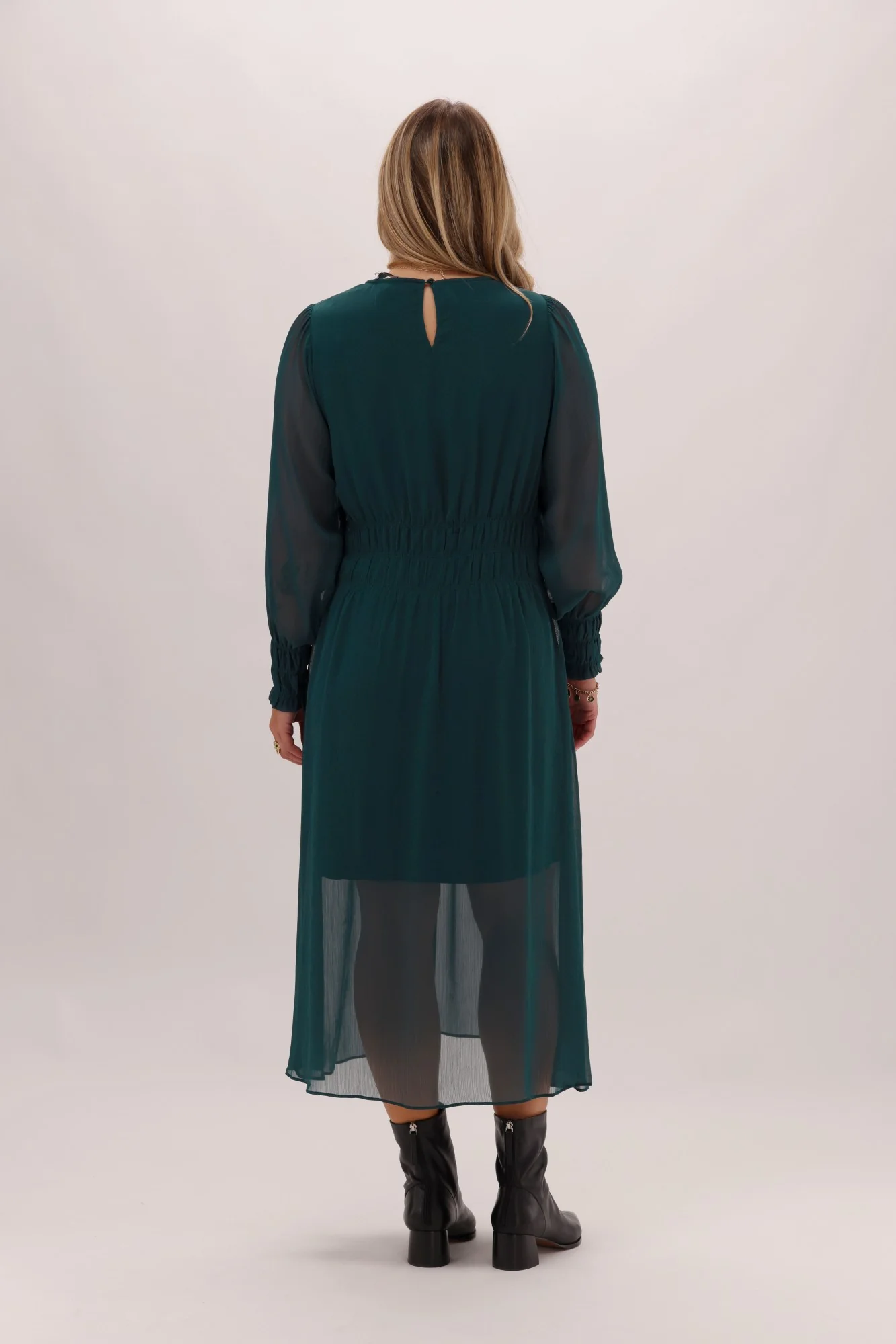 Gloss The Label Xanthe Pleated Dress Petrol - Image 6
