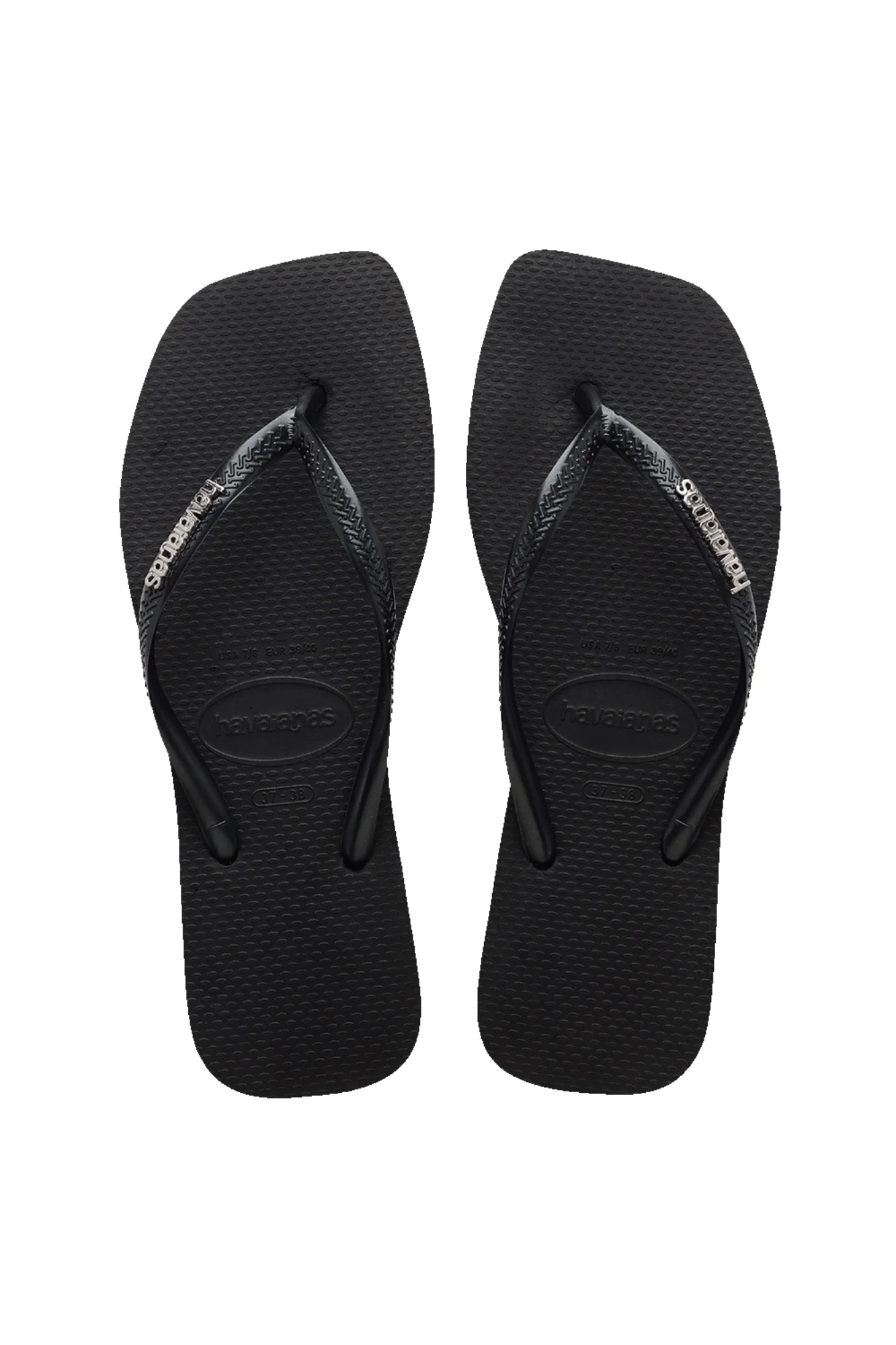 Havaianas Slim Square Logo Metallic 2976 Black Silver