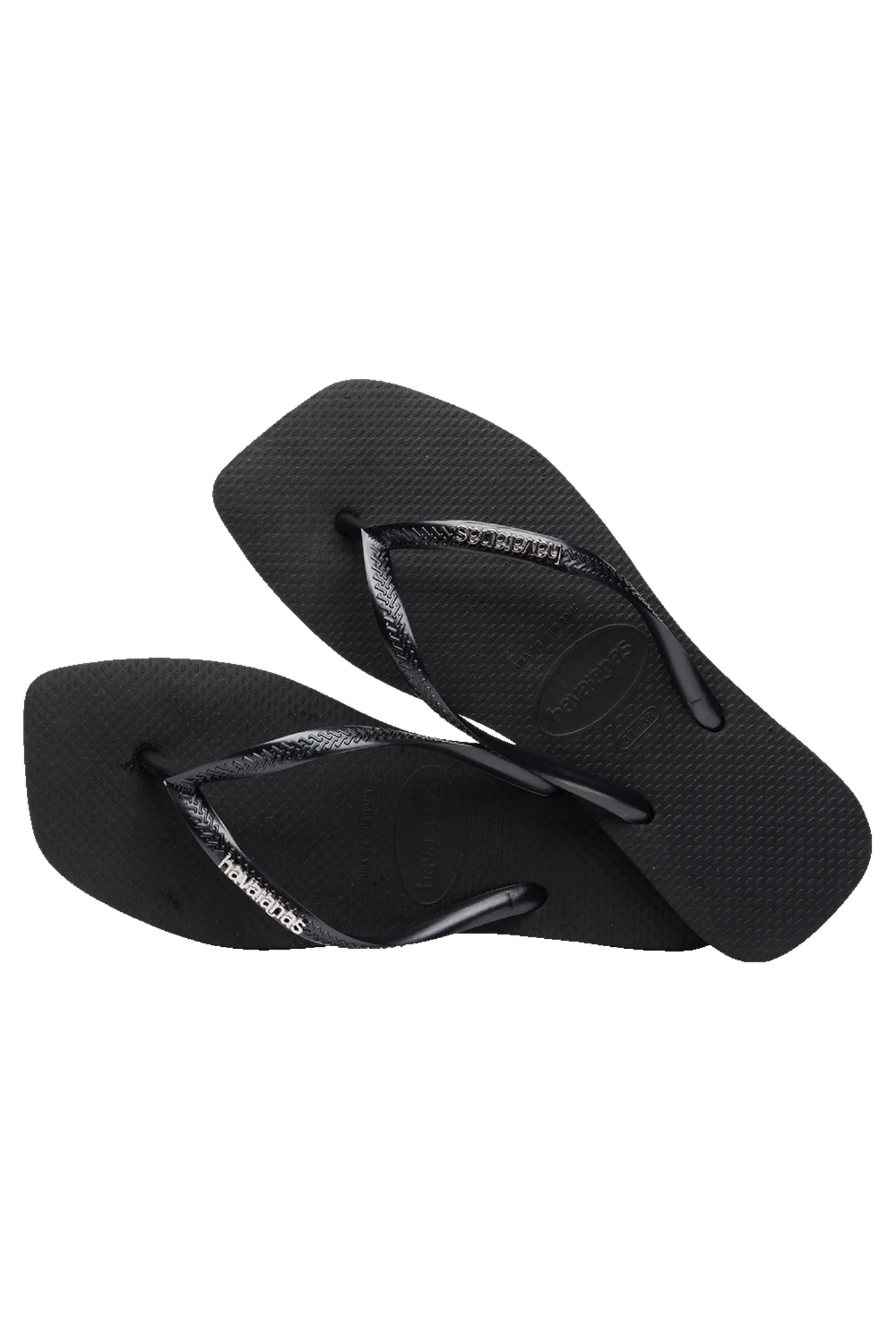 Havaianas Slim Square Logo Metallic 2976 Black Silver - Image 6