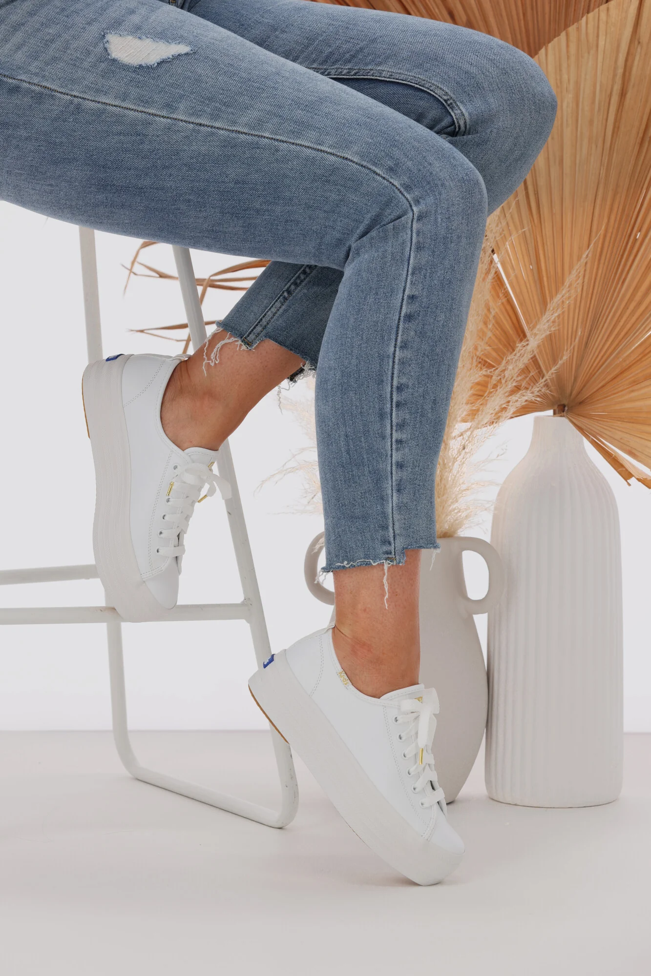 Keds Triple Up Leather Sneaker White - Image 8