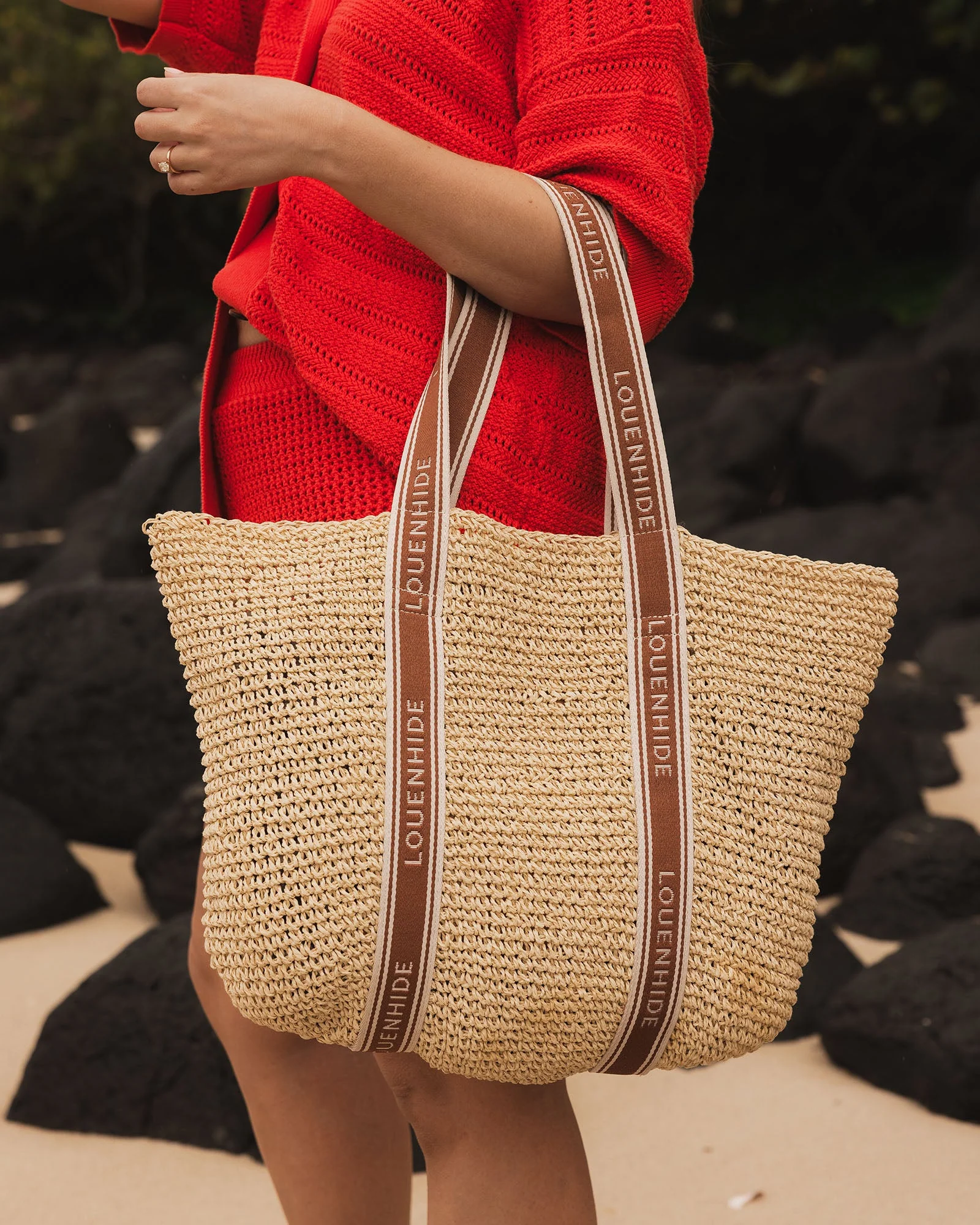 Louenhide Bali Beach Bag Natural Tan - Image 3