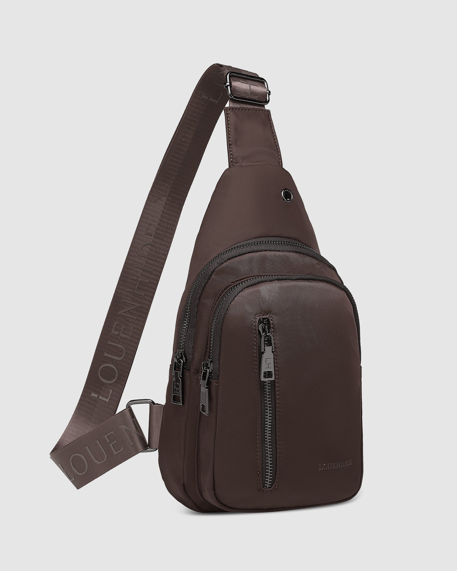 Louenhide Boyd Nylon Sling Bag Chocolate - Image 3