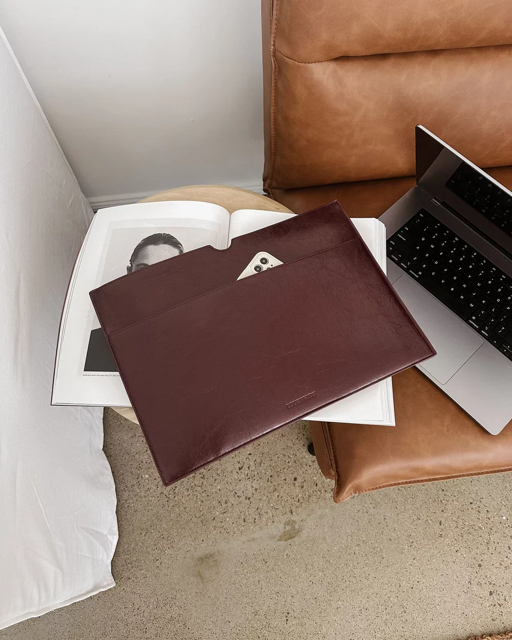 Louenhide Brooke Laptop Slip Burgundy Patent - Image 2