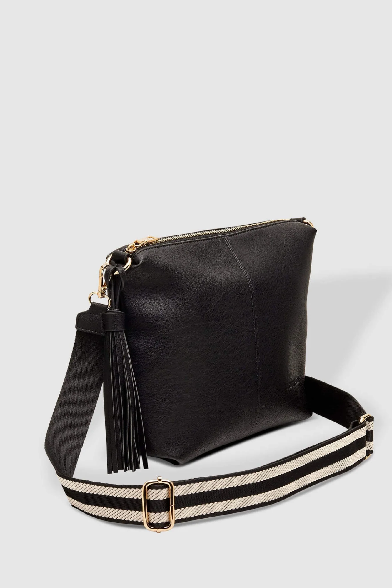 Louenhide Daisy Stripe Crossbody Bag Black - Image 8