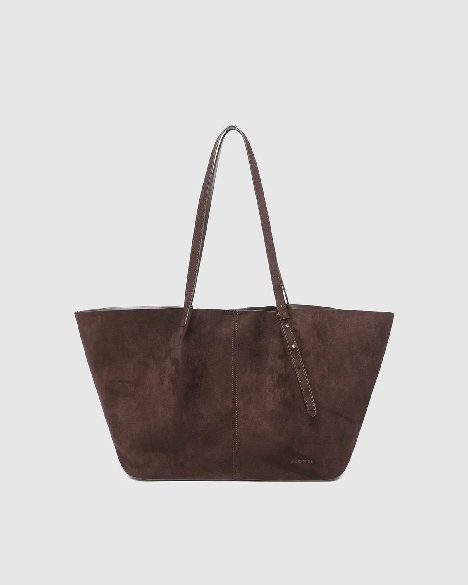 Louenhide Sawyer Suedette Tote Bag Chocolate - Image 3