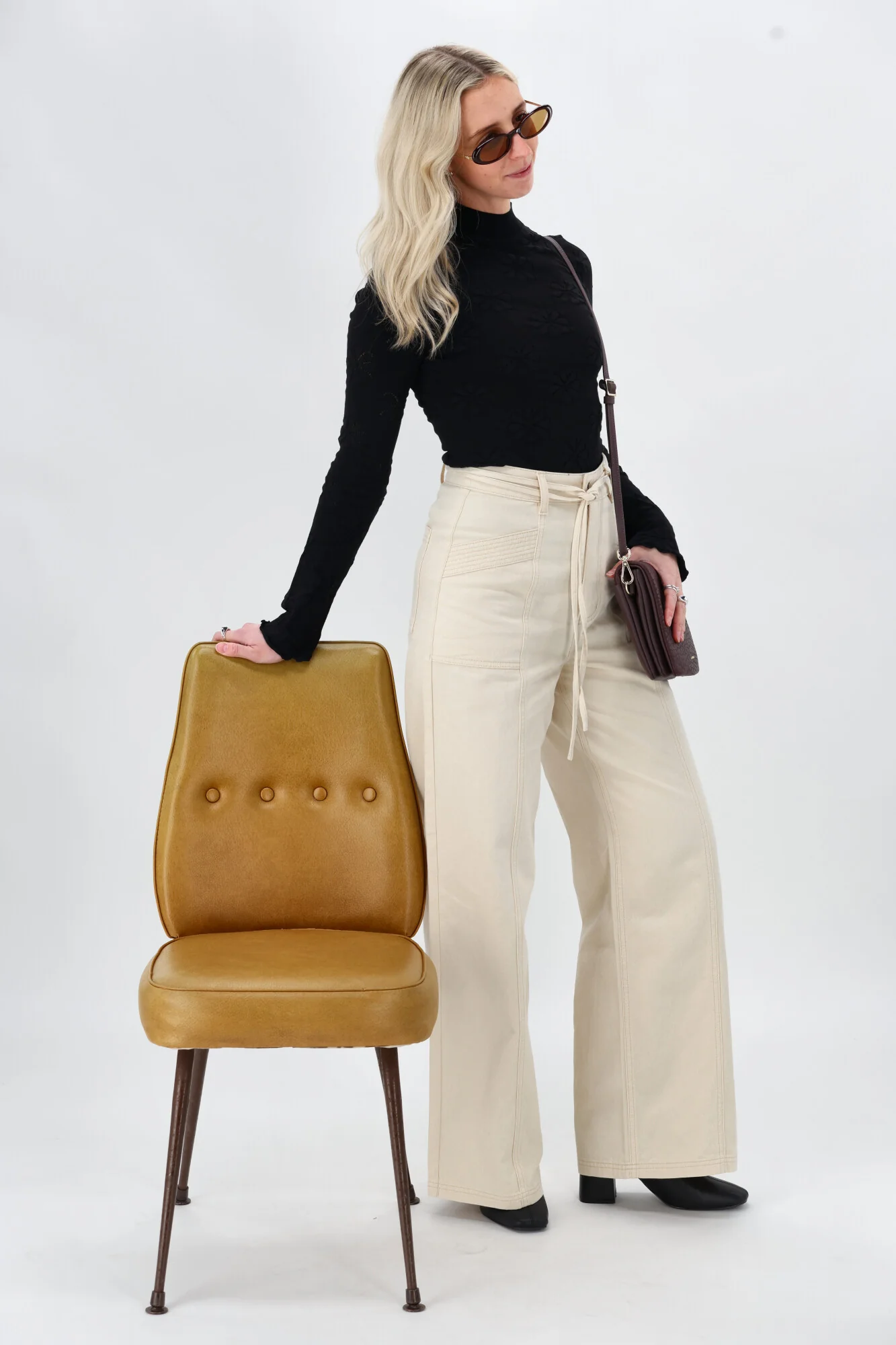 Minkpink Jane Drill Straight Leg Pant Ivory - Image 3