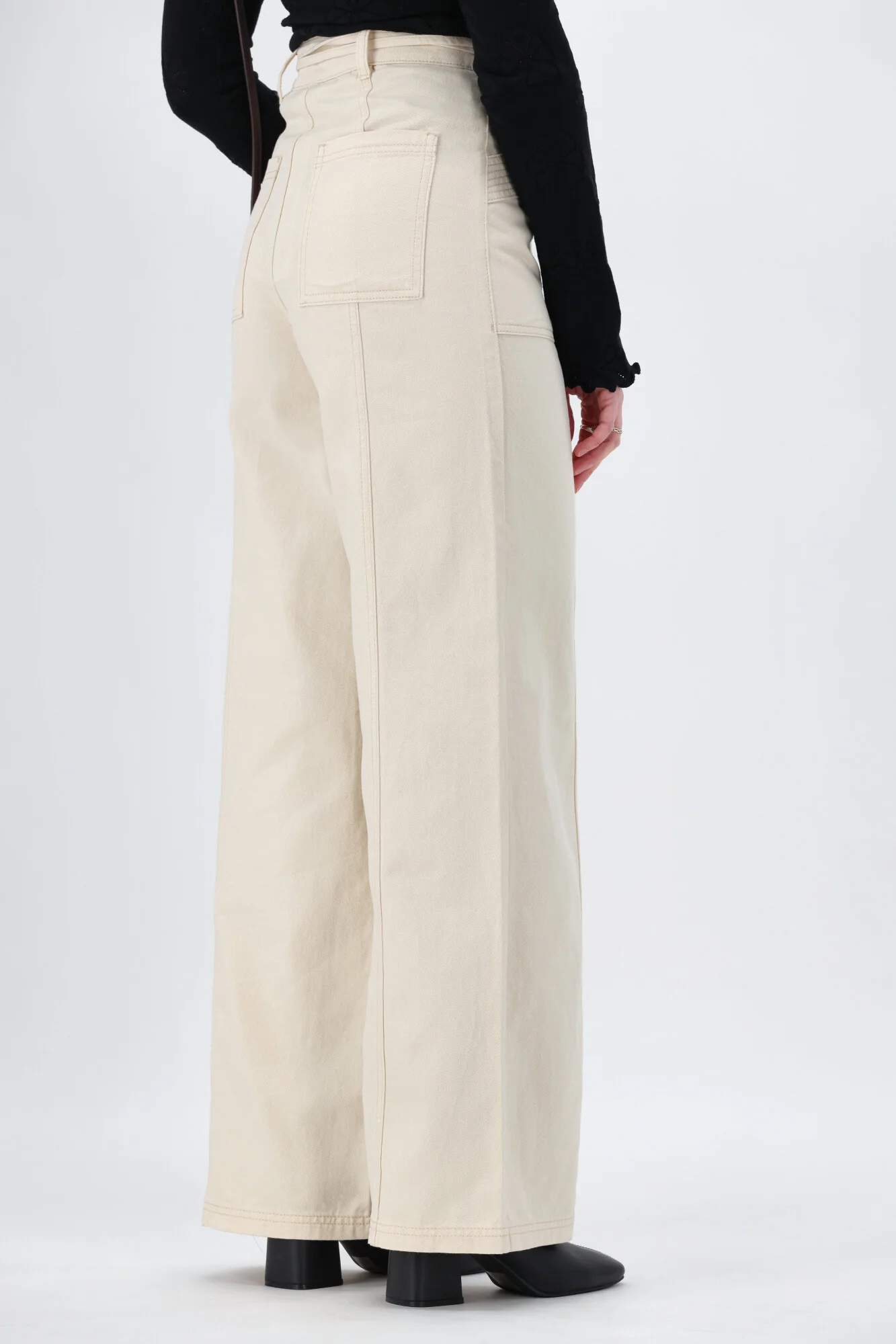 Minkpink Jane Drill Straight Leg Pant Ivory - Image 7