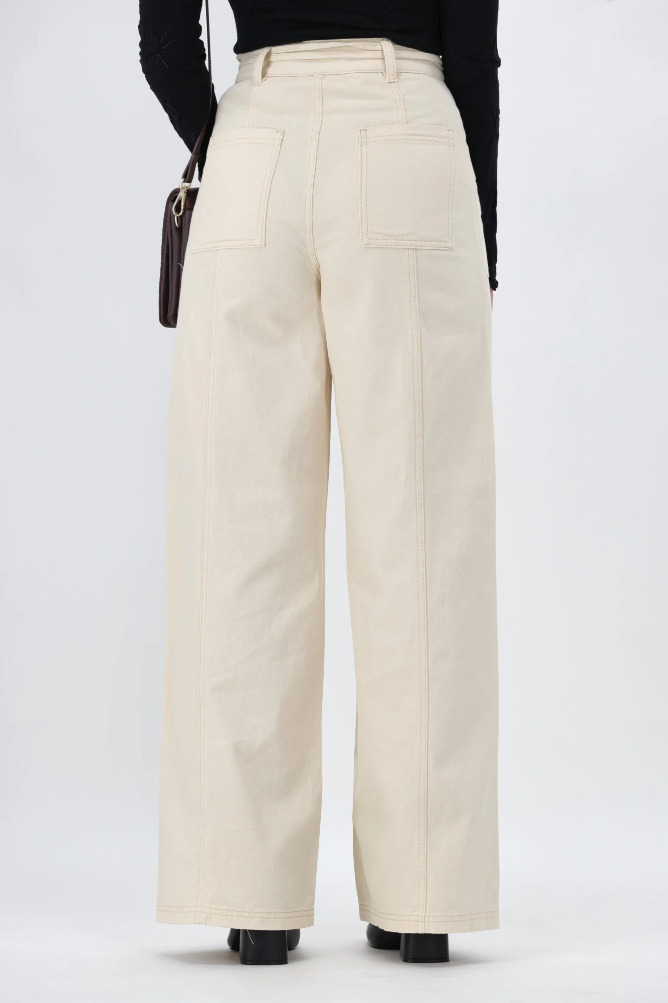 Minkpink Jane Drill Straight Leg Pant Ivory - Image 9