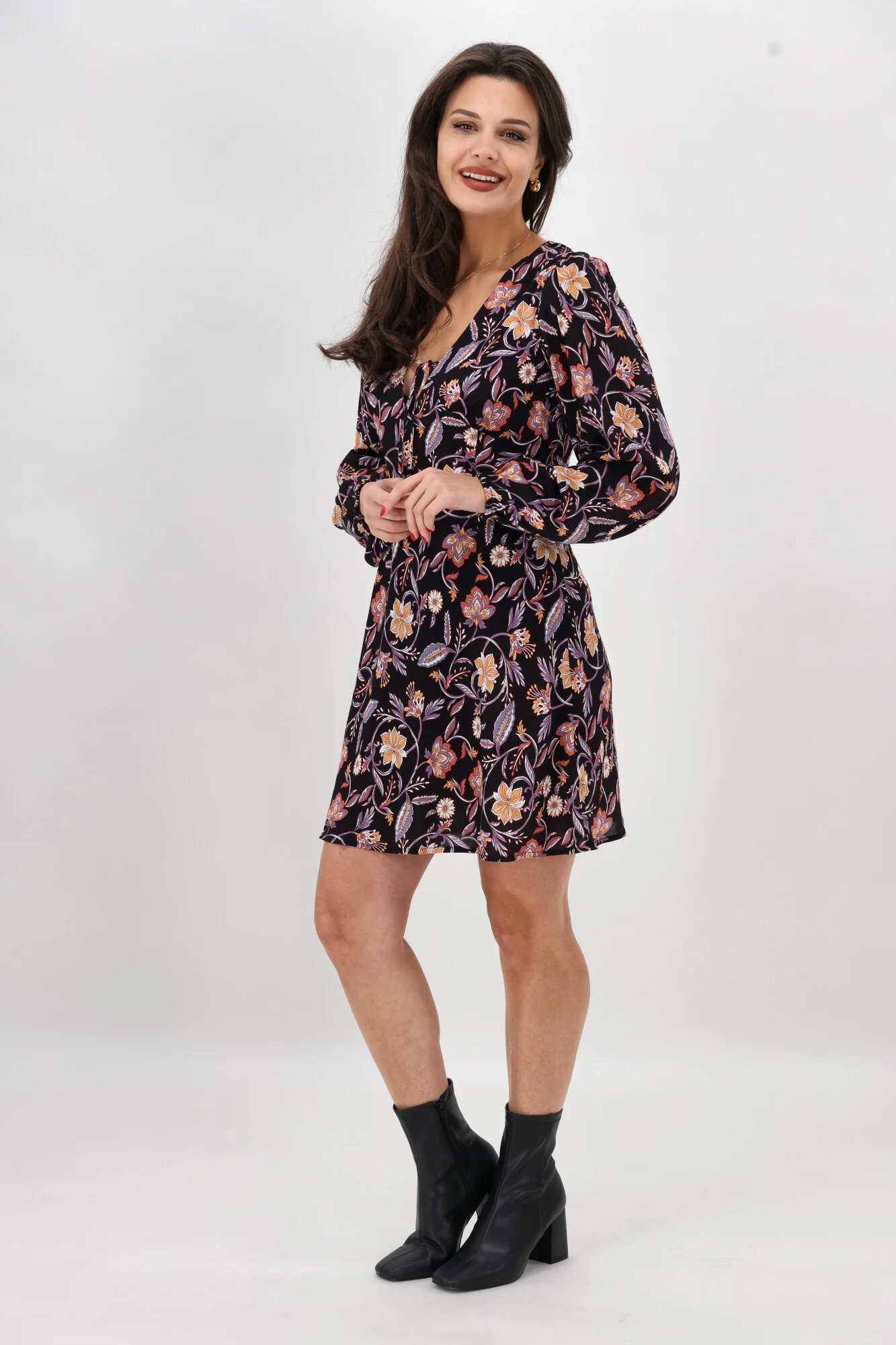 Minkpink Regal Long Sleeve Mini Dress Chintz - Image 3