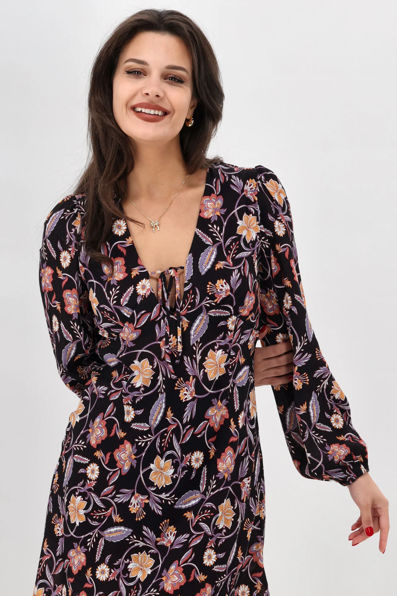 Minkpink Regal Long Sleeve Mini Dress Chintz - Image 5