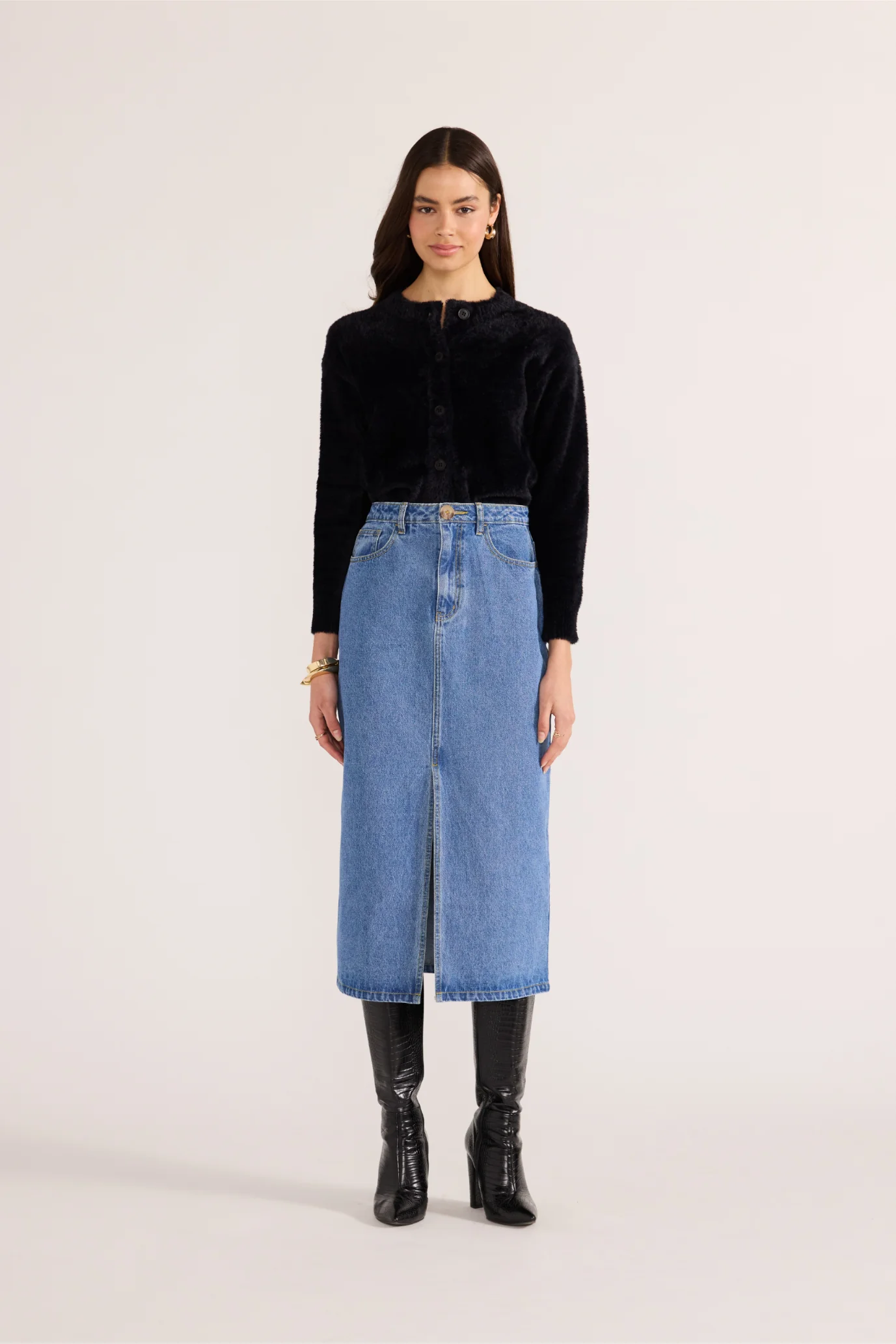 Minkpink Rowan Fluffy Cardi Black - Image 5