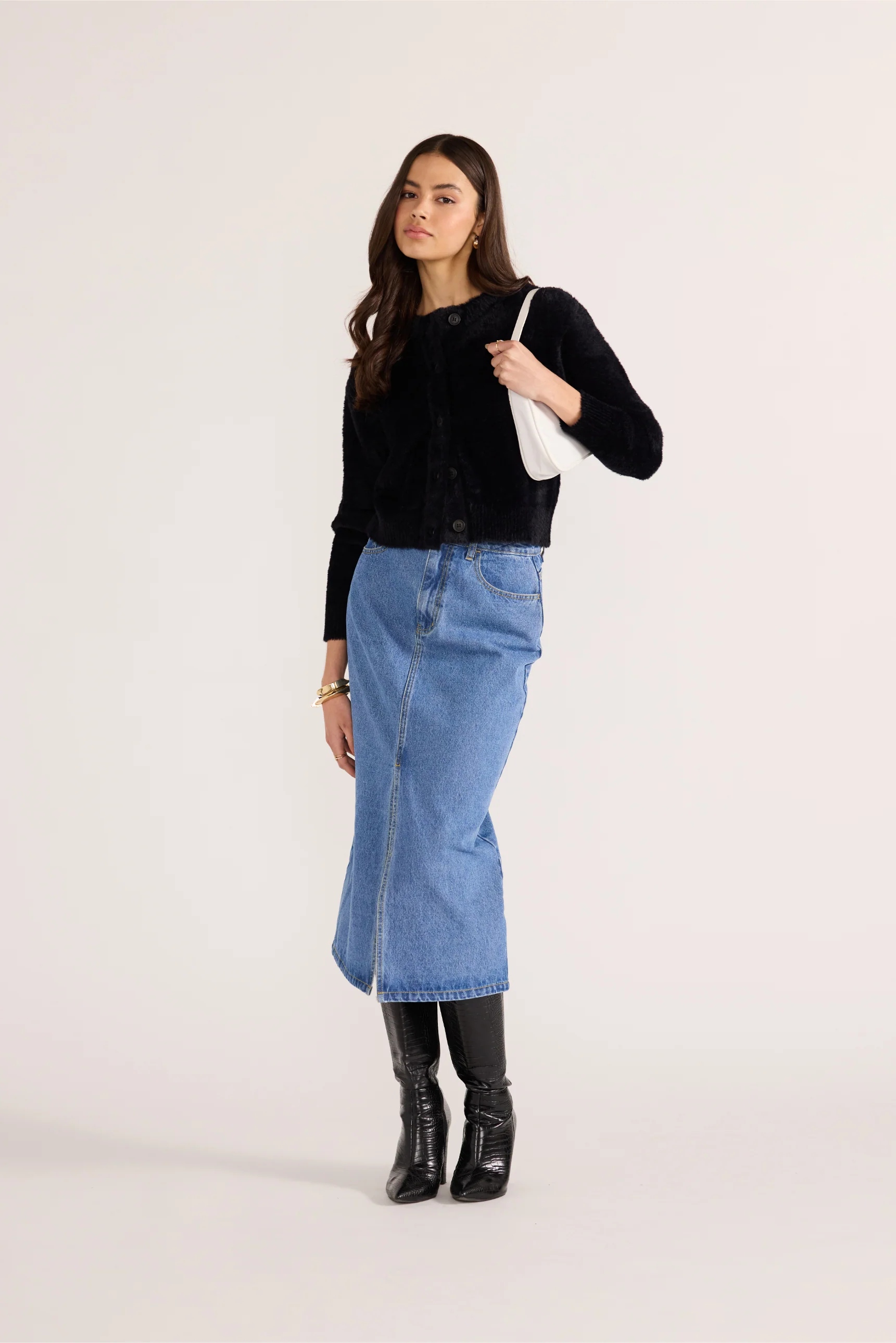 Minkpink Rowan Fluffy Cardi Black - Image 7