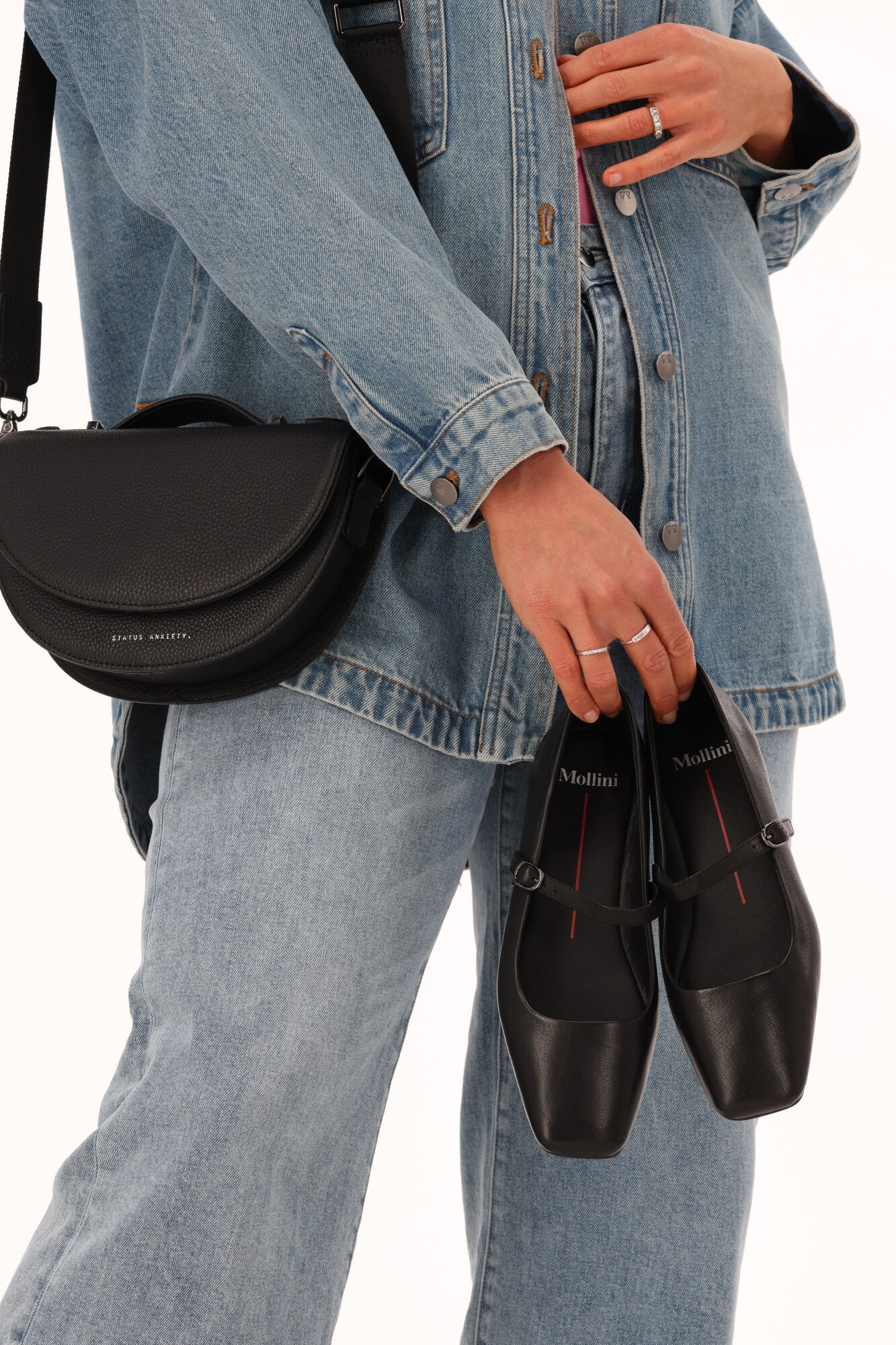 Mollini Tokena Black Leather Flats - Image 6