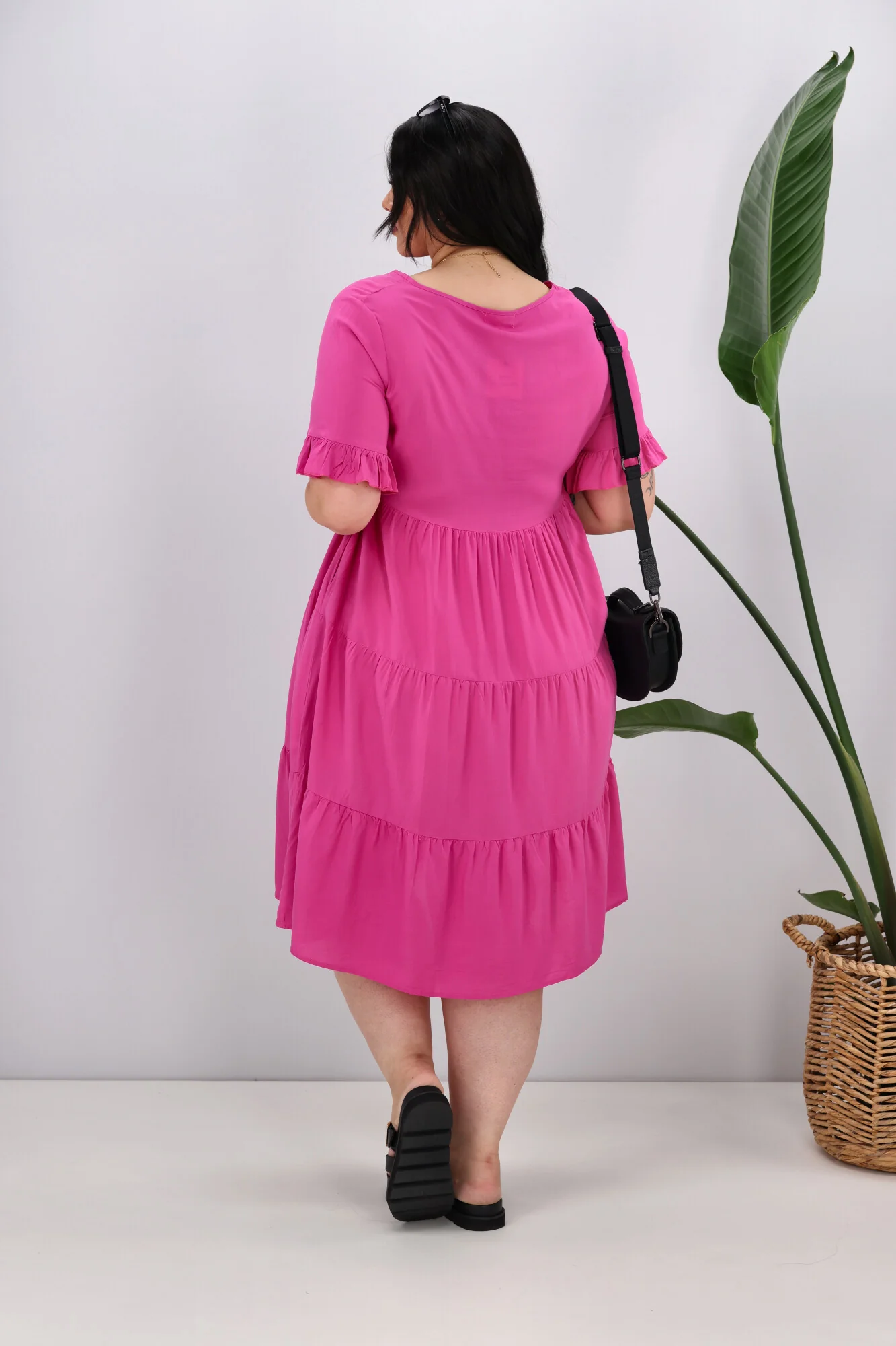 New U Collection Round Neck Midi Dress Pink - Image 6