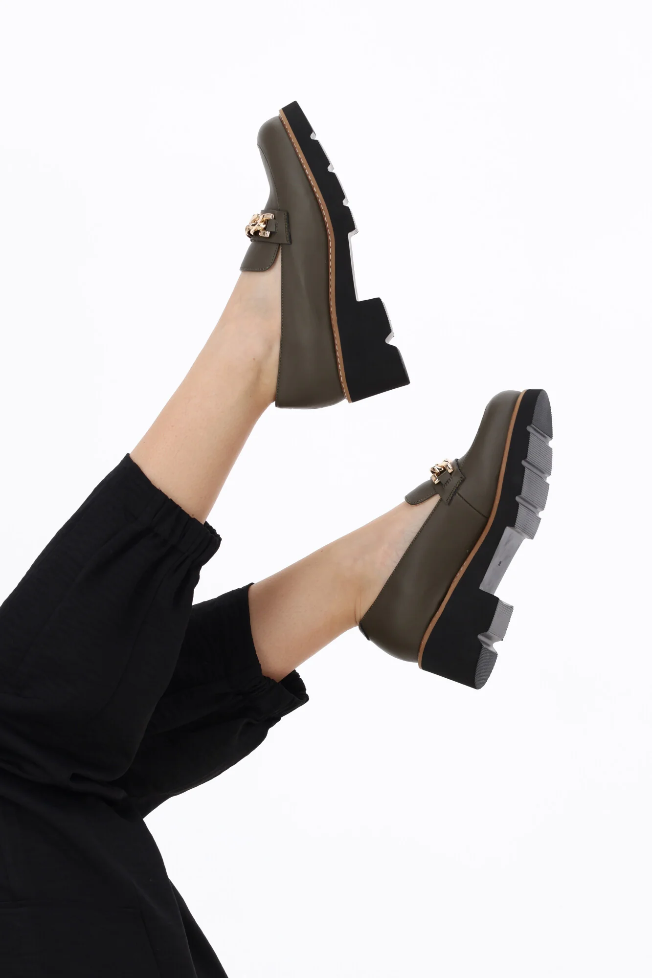 One Trick Pony Nation Leather Loafer Khaki - Image 3