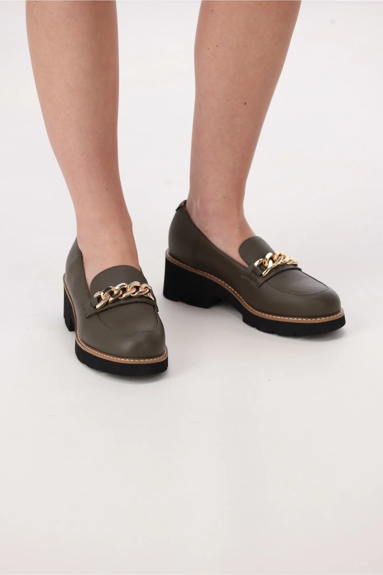 One Trick Pony Nation Leather Loafer Khaki - Image 5