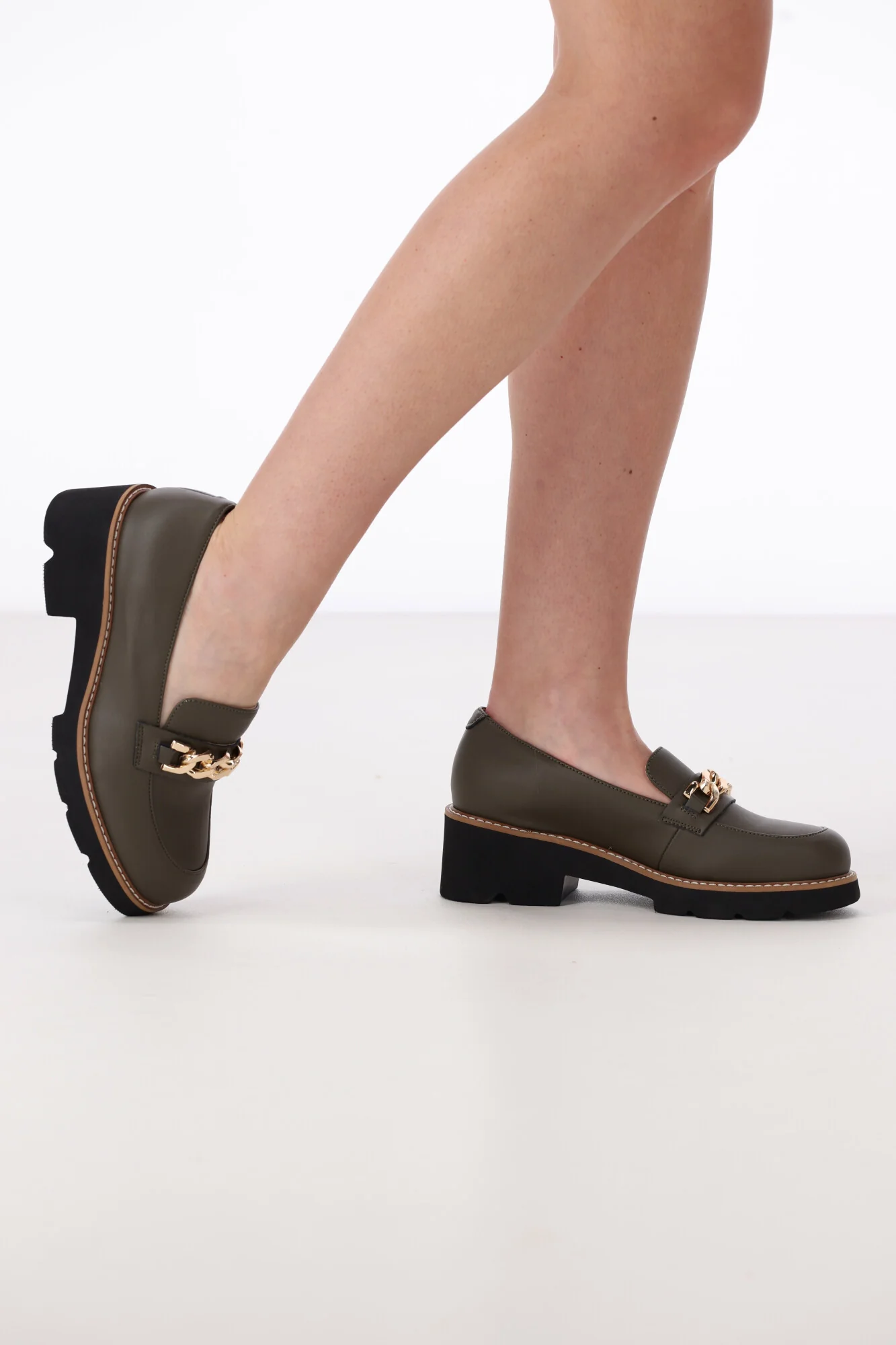 One Trick Pony Nation Leather Loafer Khaki - Image 6