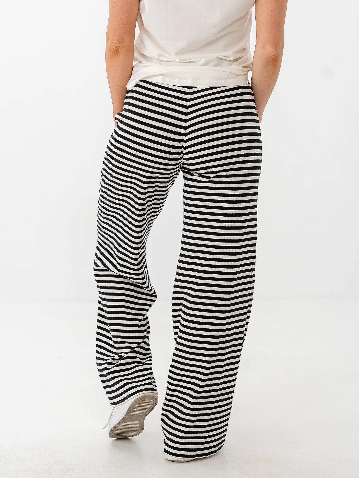 ONLY Aida Stripe Pant Black White - Image 5