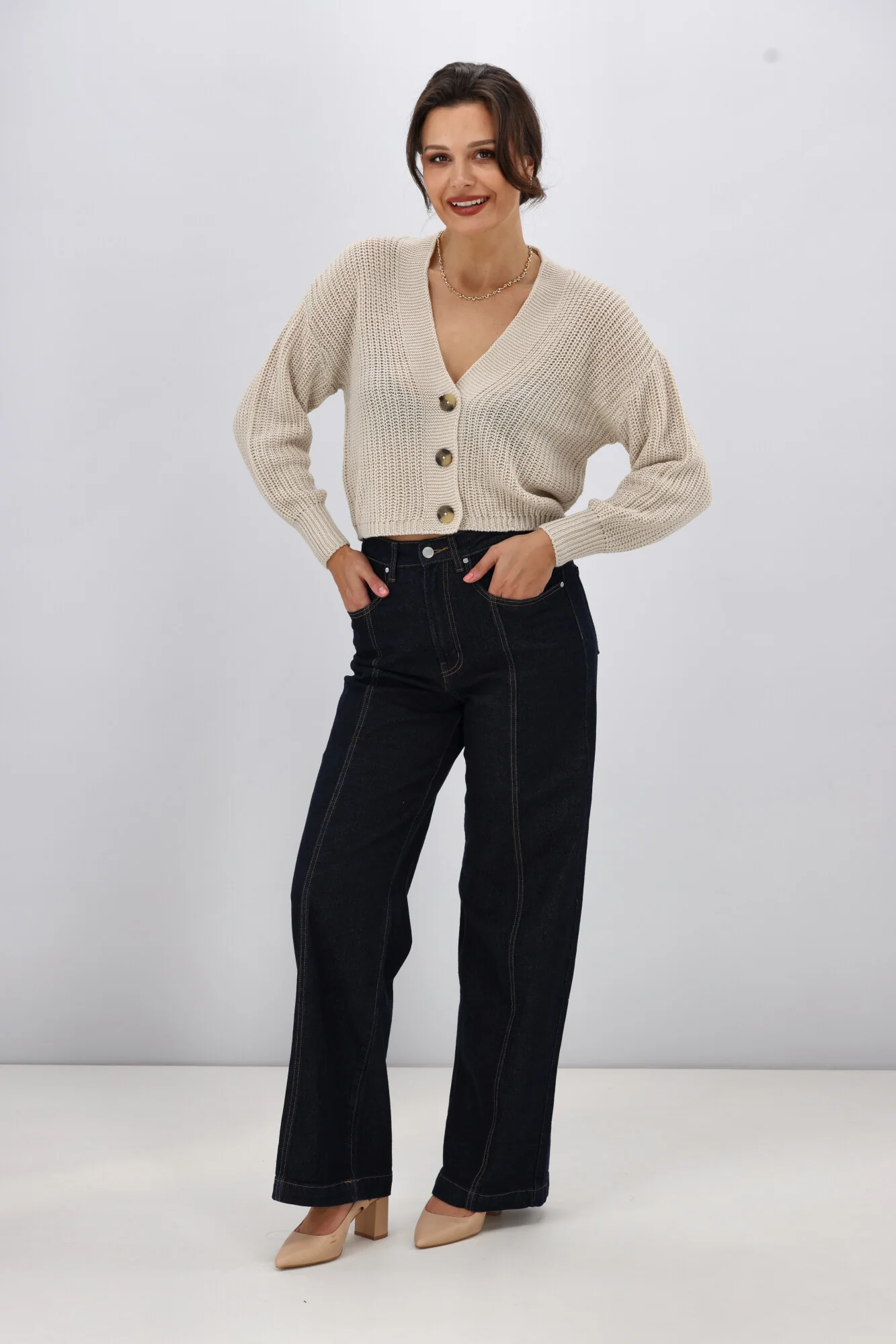 ONLY Carol Nice L/S Cardigan Pumice Stone - Image 4