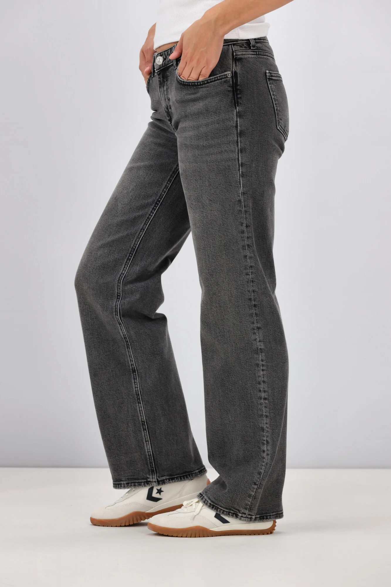 ONLY Juicy Wide Leg Jean Dark Grey - Image 2