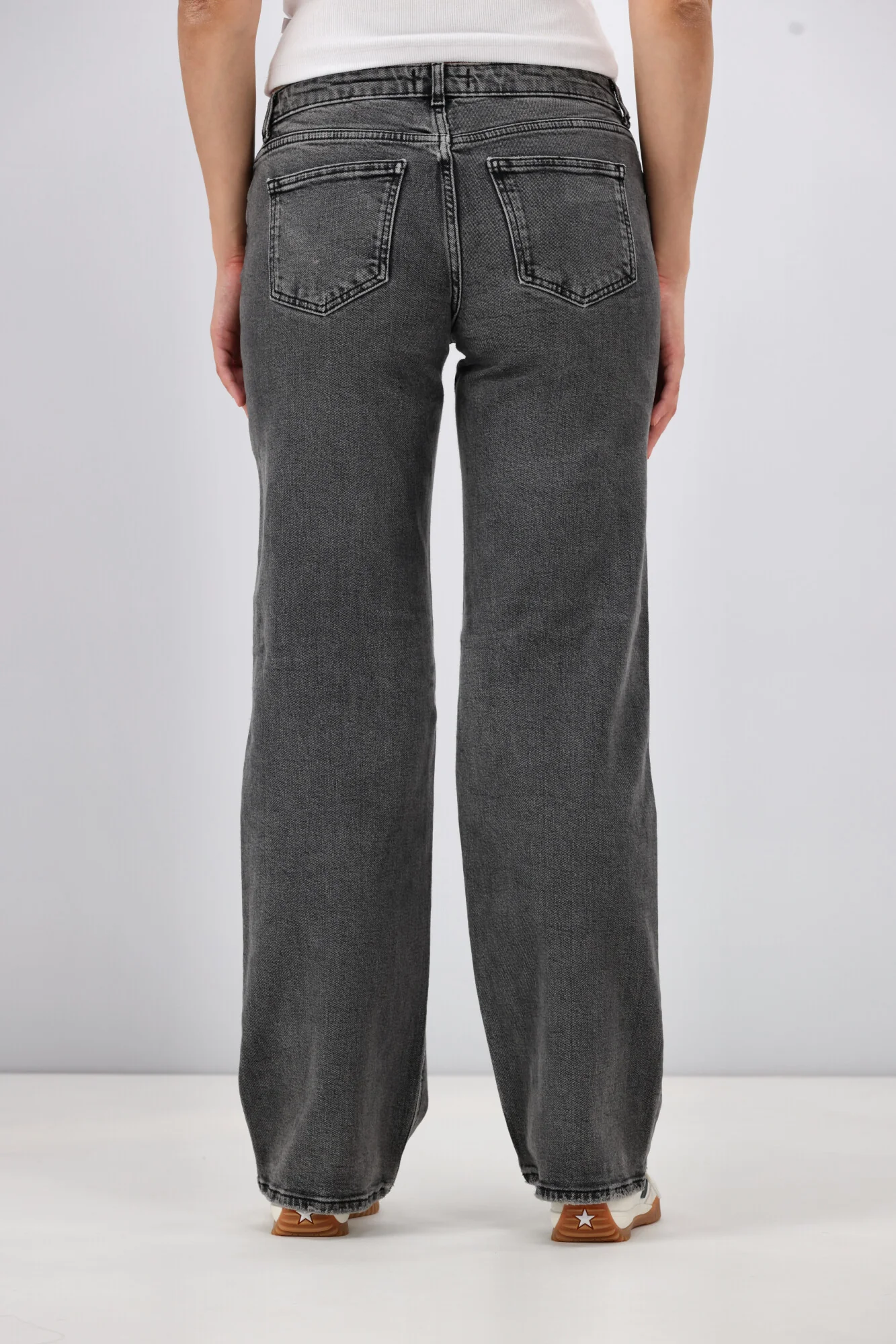 ONLY Juicy Wide Leg Jean Dark Grey - Image 5