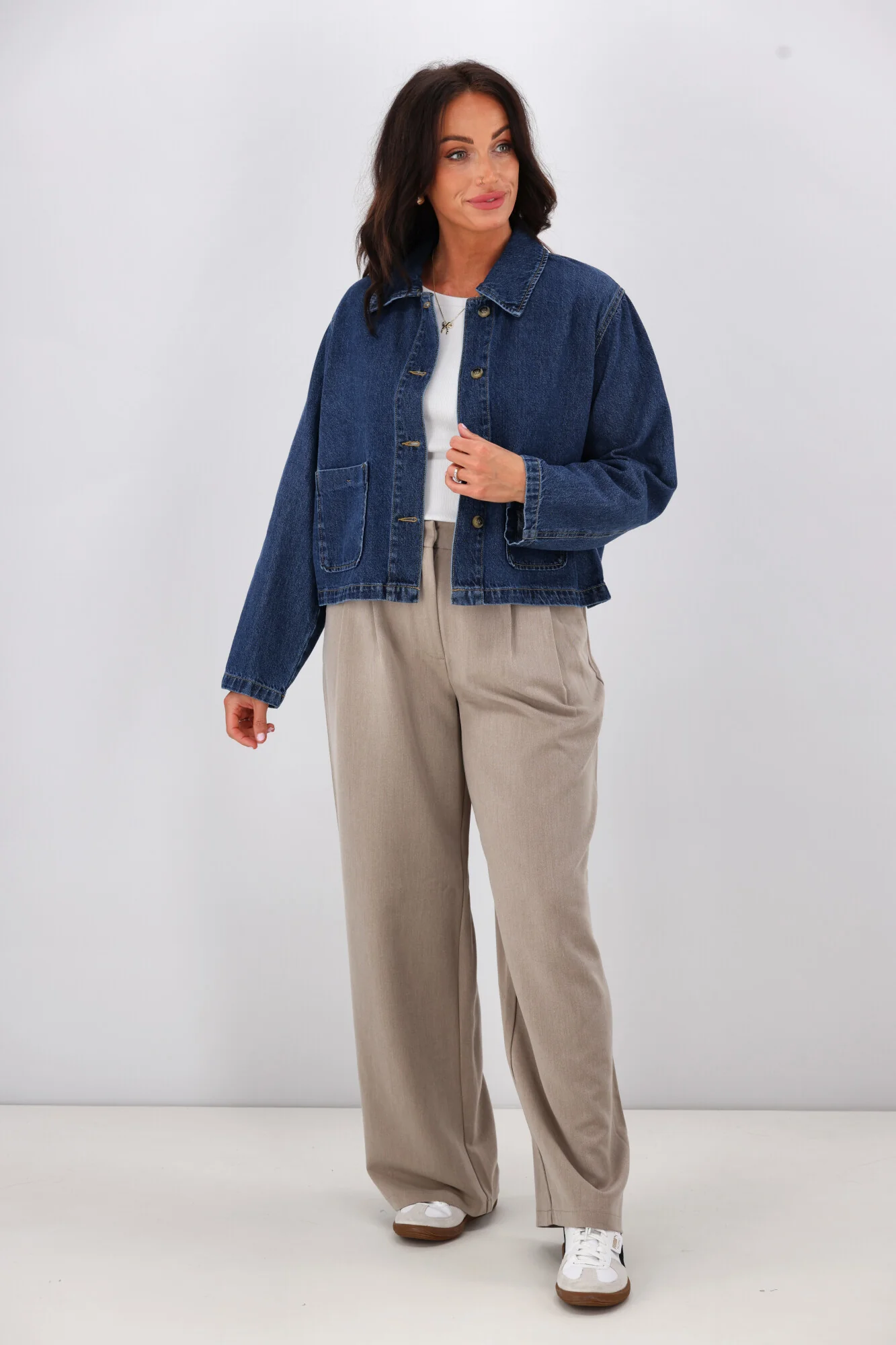 ONLY Lerin Pocket Denim Jacket Dark Blue - Image 3