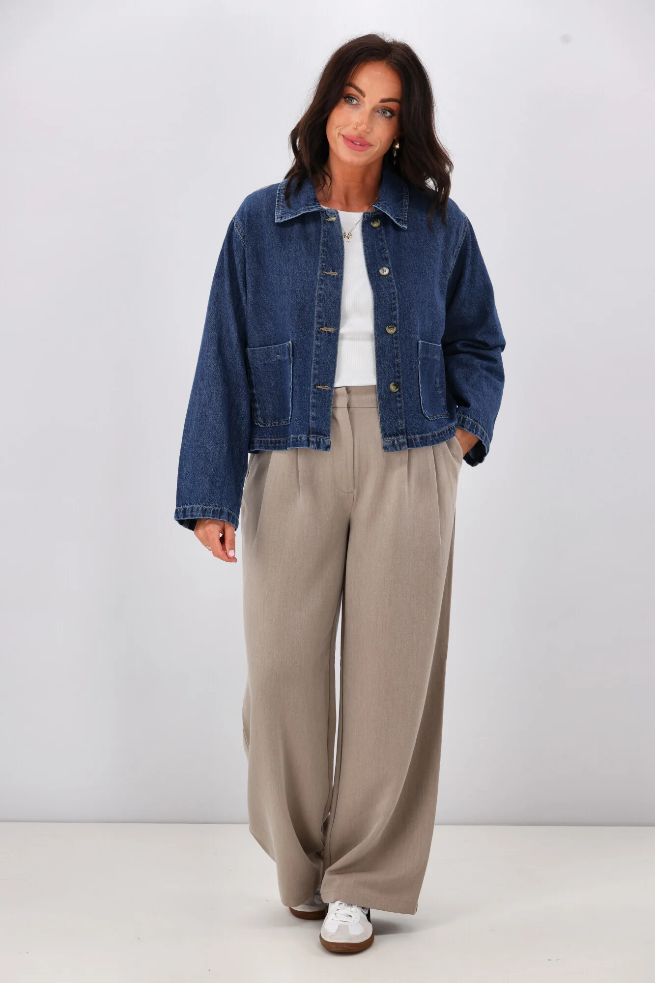 ONLY Lerin Pocket Denim Jacket Dark Blue - Image 4