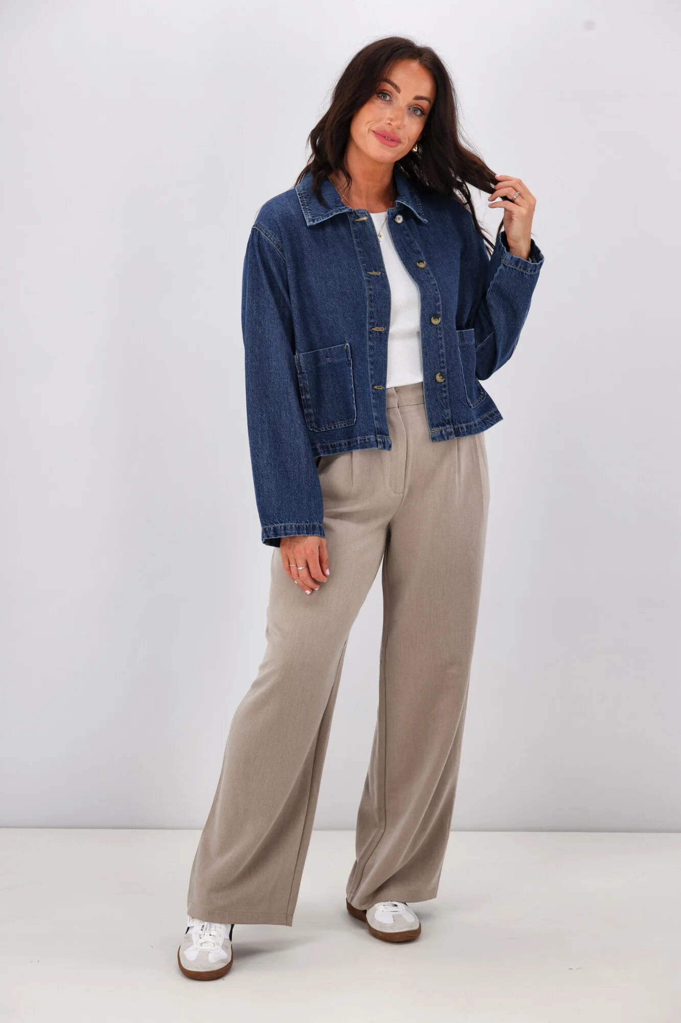 ONLY Lerin Pocket Denim Jacket Dark Blue - Image 5