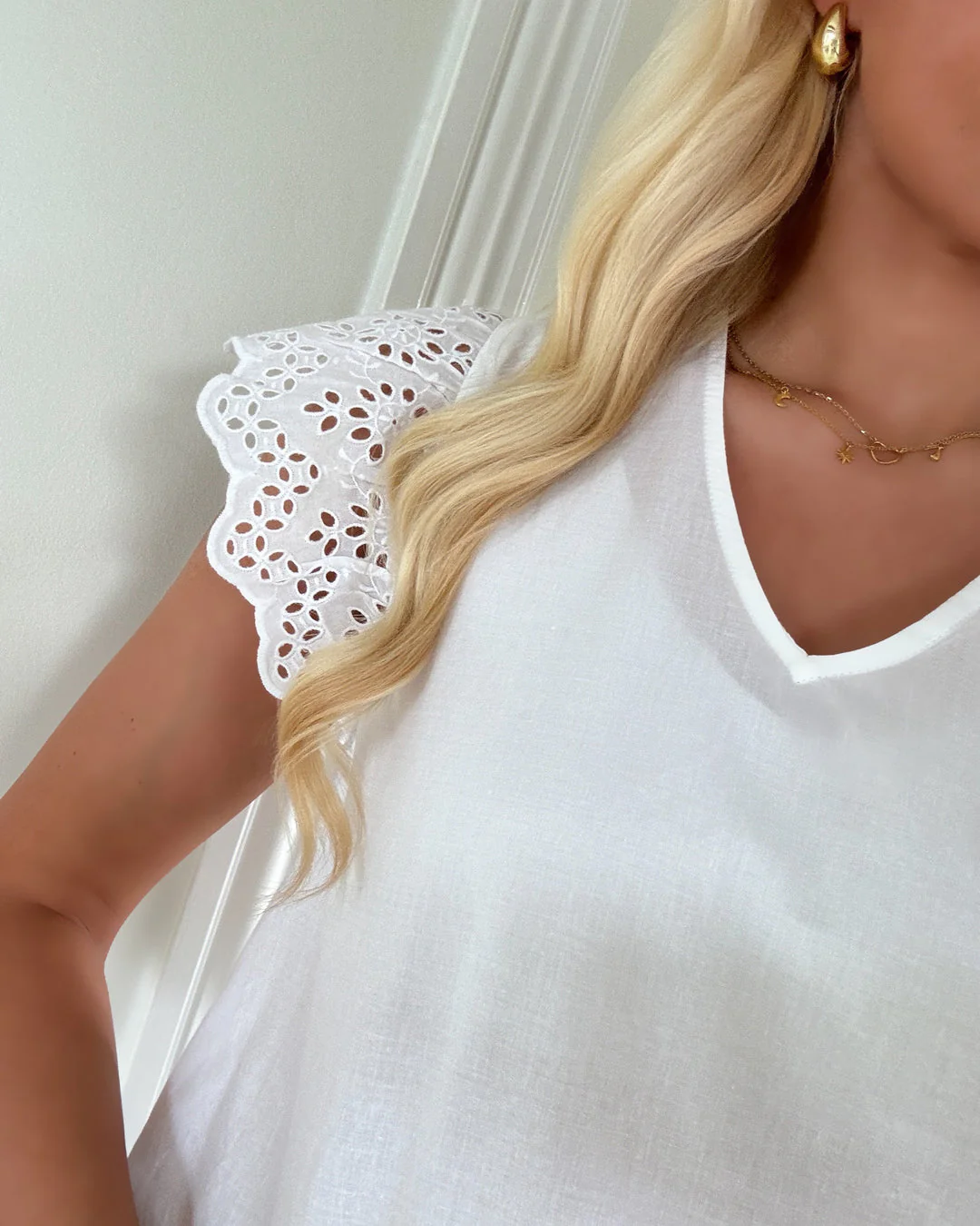 ONLY Lou Life Frill Top White - Image 2
