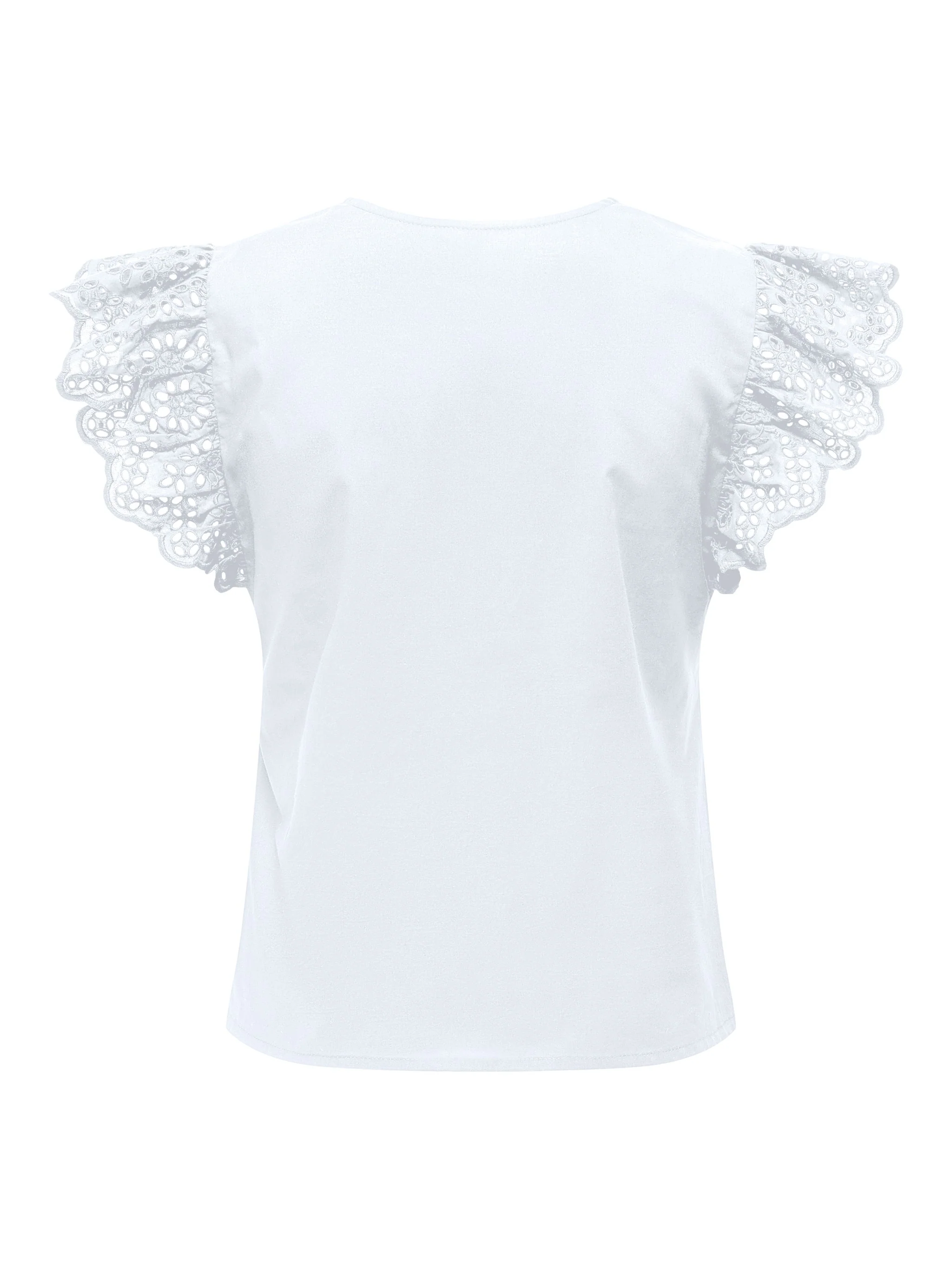 ONLY Lou Life Frill Top White - Image 5
