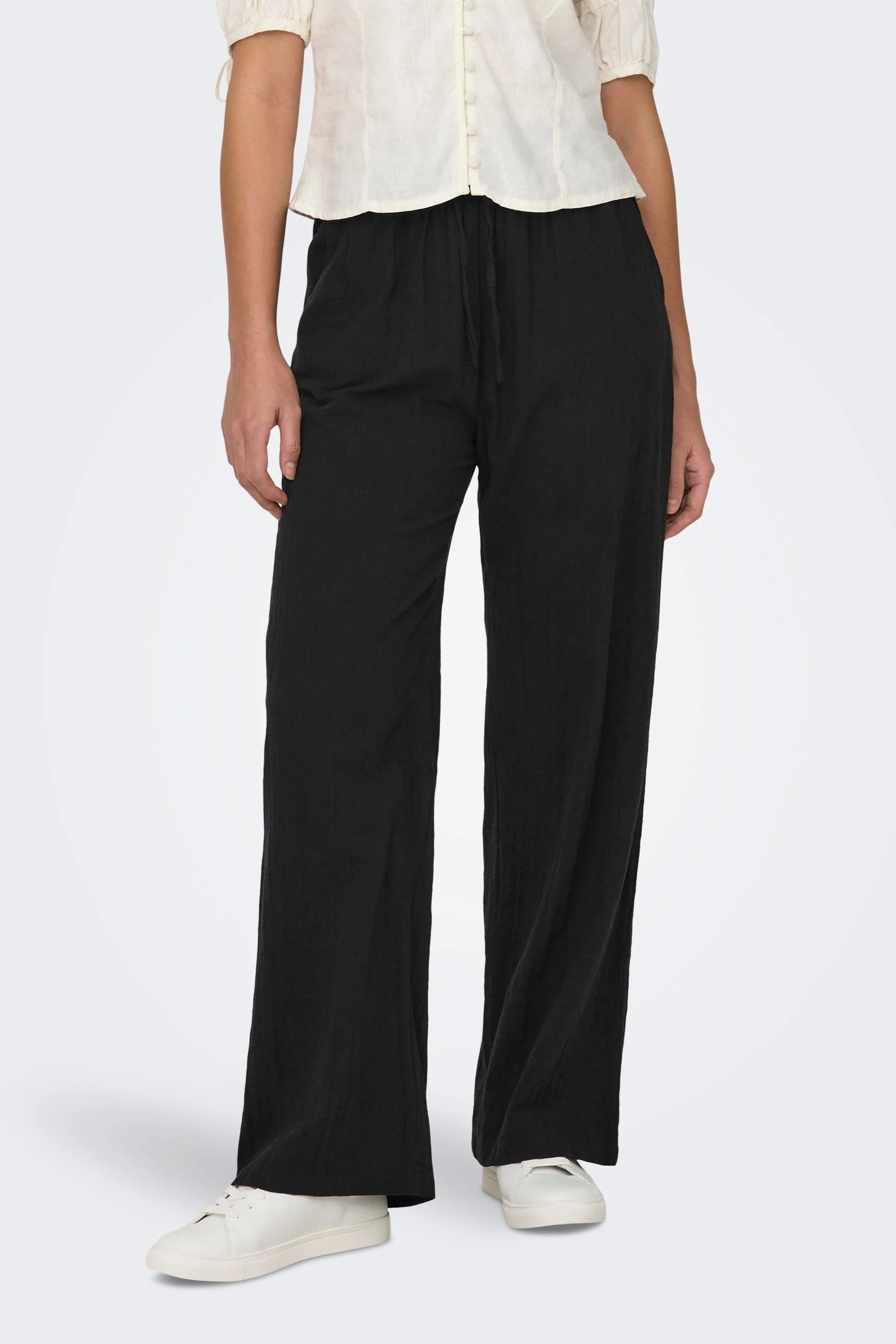 ONLY Tizana Cotton Loose Pant Black - Image 2