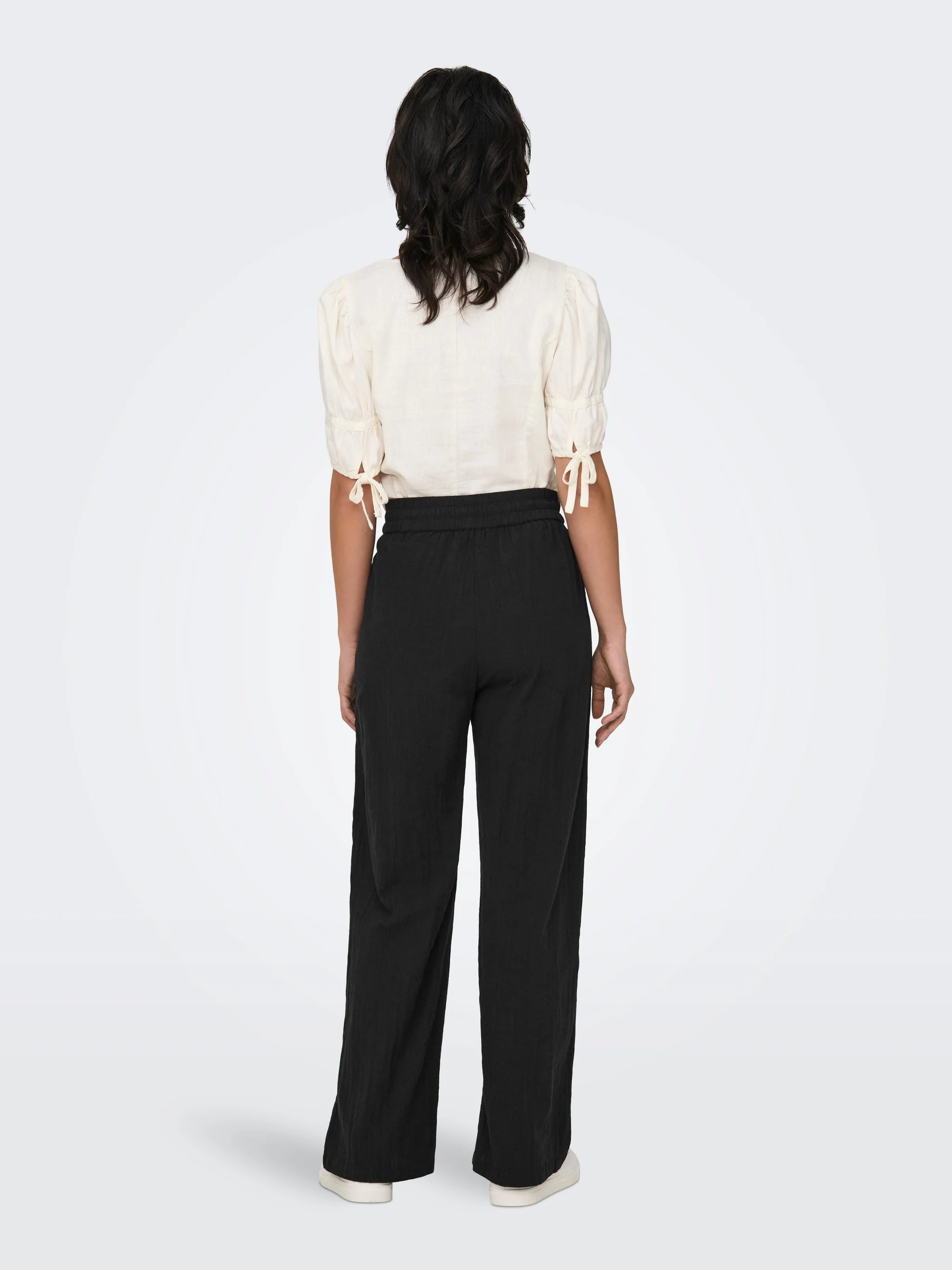 ONLY Tizana Cotton Loose Pant Black - Image 6