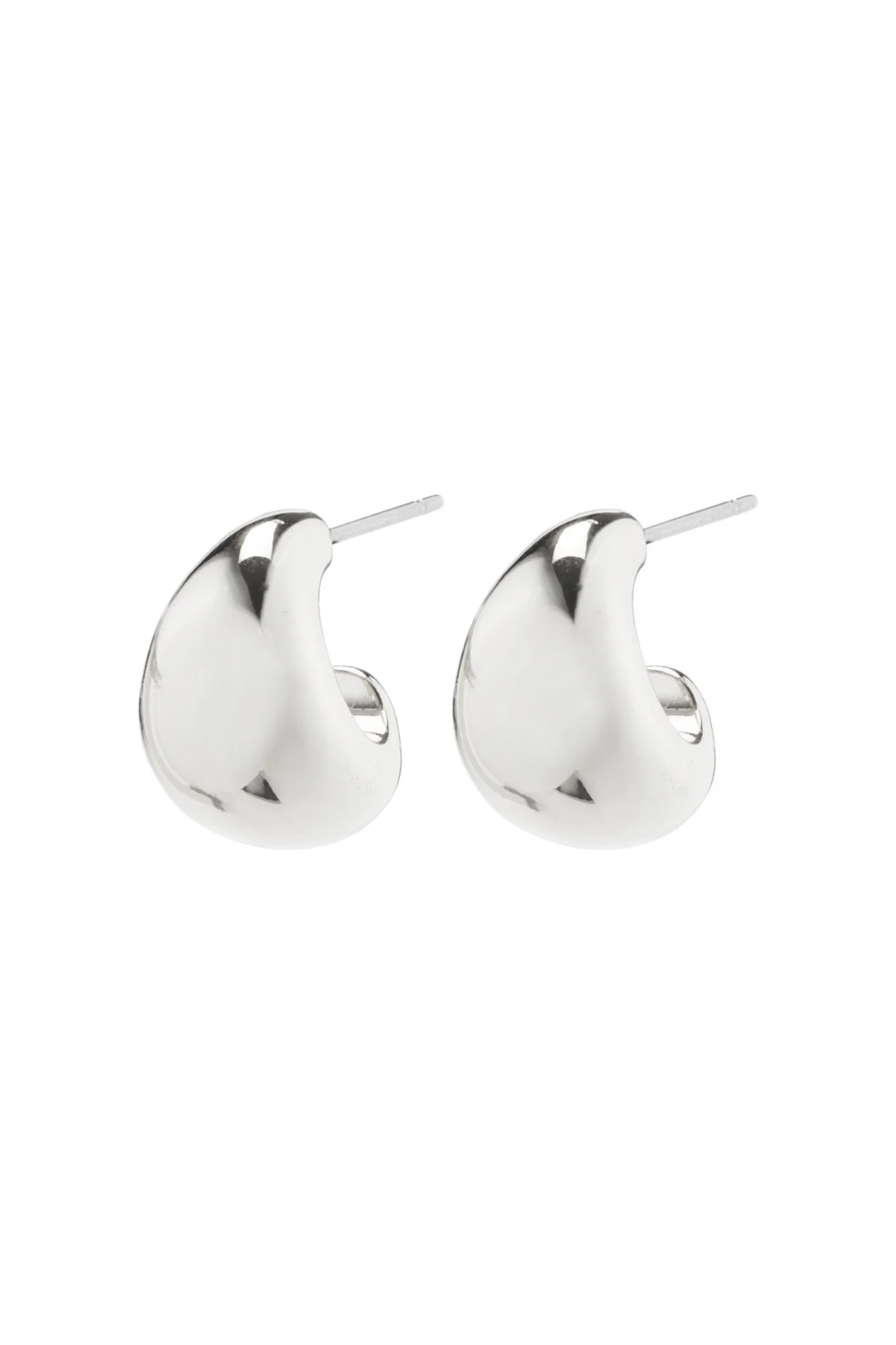 Pilgrim Alexane Recycled Chunky Mini Hoop Earrings Silver - Image 2