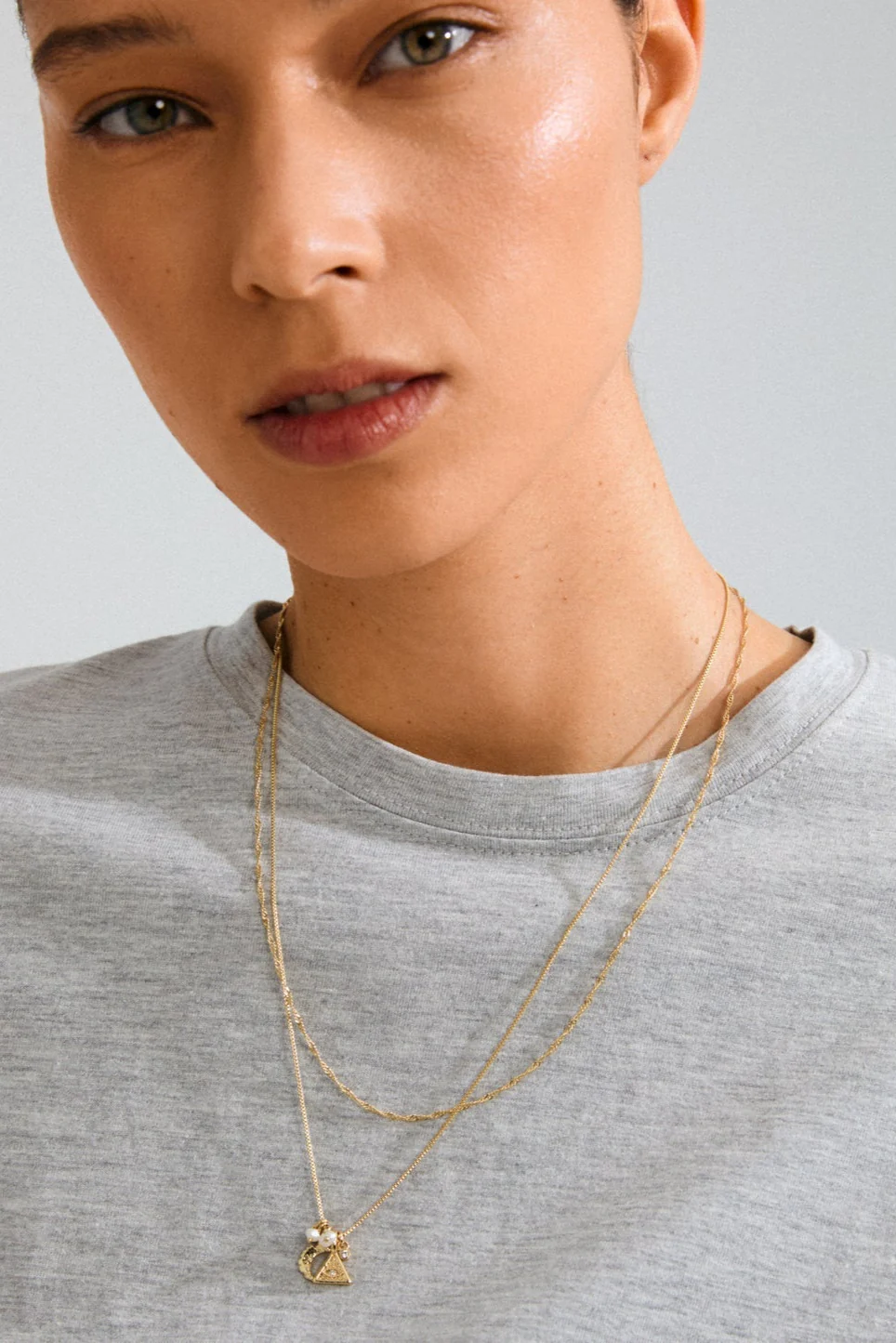 Pilgrim Between Recycled White Necklace Gold Plated - Image 2