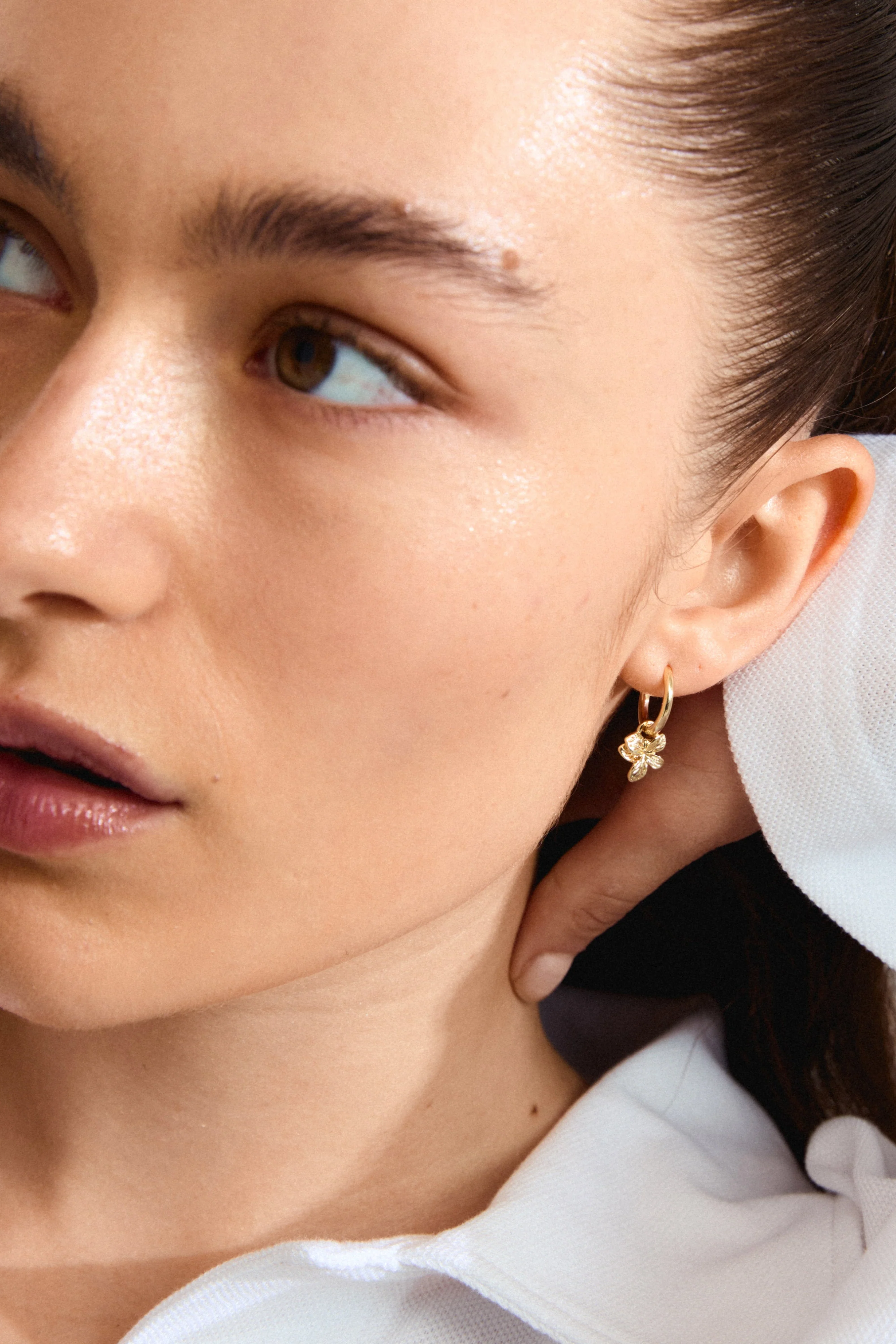 Pilgrim Charmaine Recycled Hoop Earrings Gold Plated - Image 2