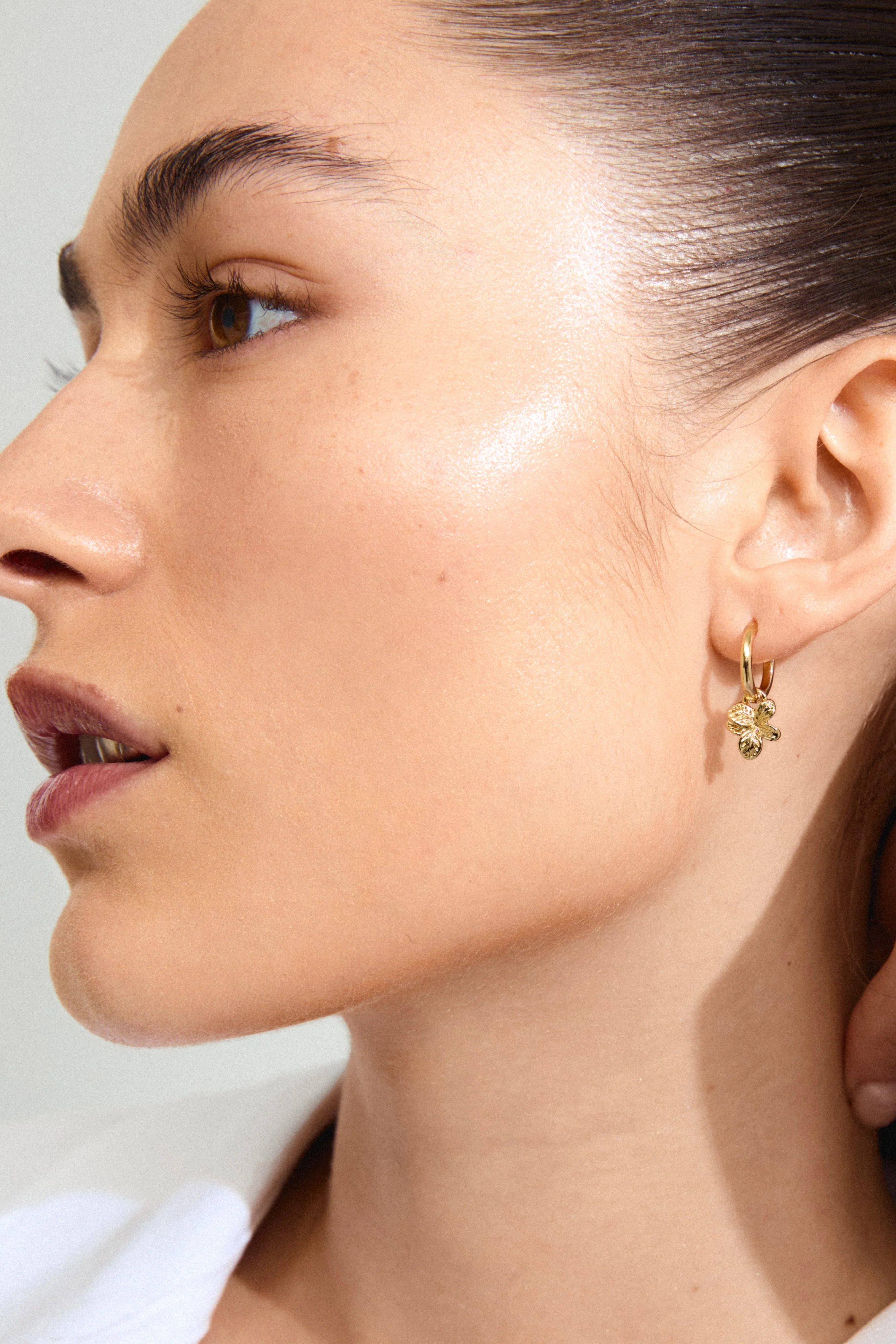 Pilgrim Charmaine Recycled Hoop Earrings Gold Plated - Image 3