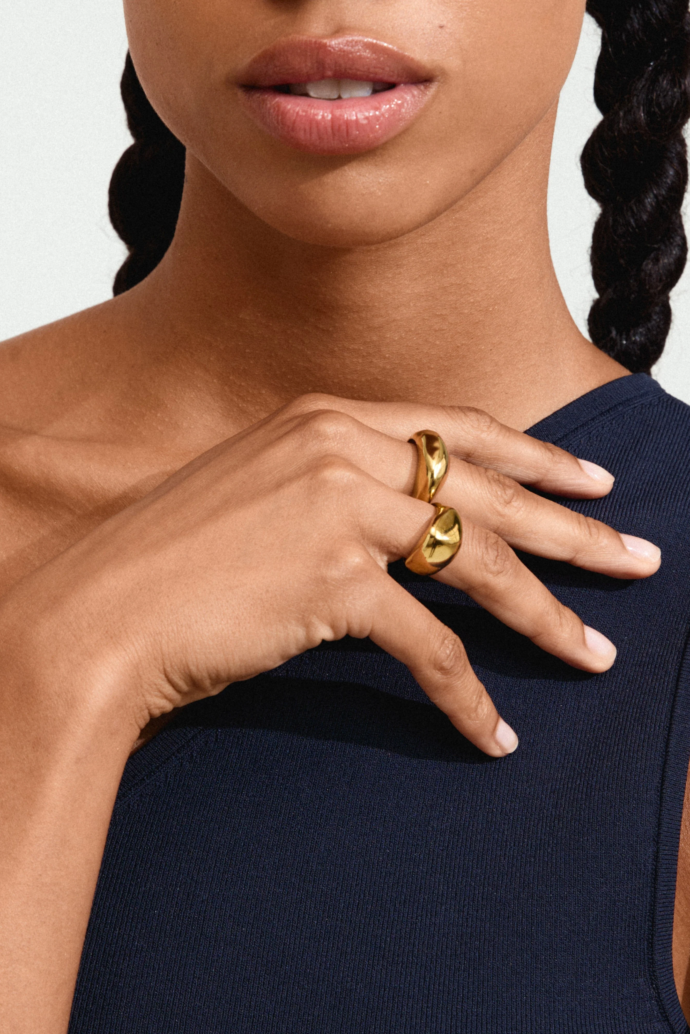 Pilgrim Dune Recycled Rings 2 In A Set Gold - Image 3