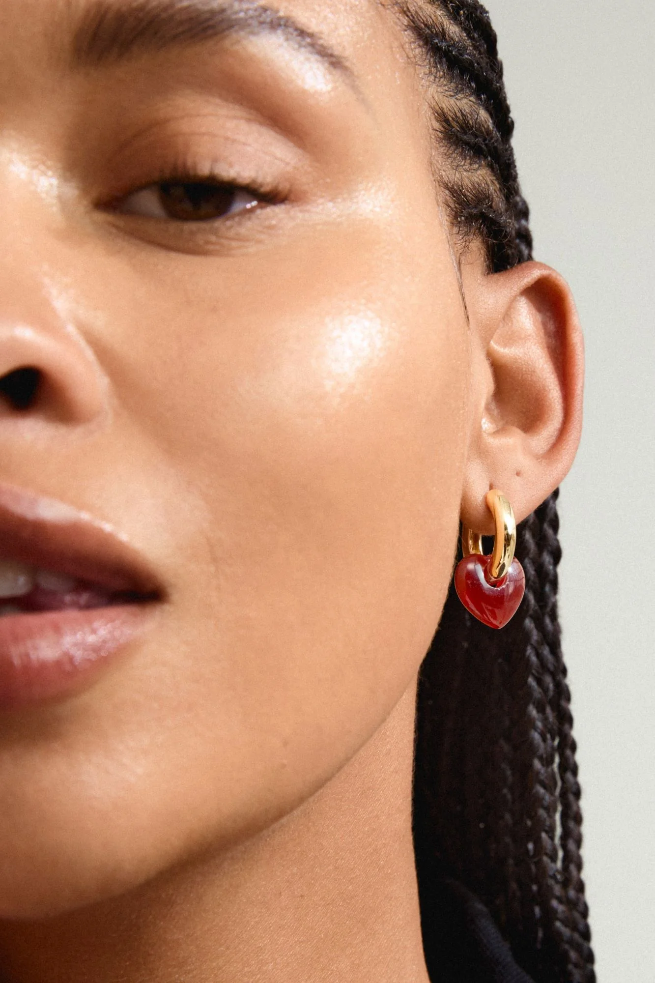 Pilgrim Kendall Recycled Earrings Gold Red - Image 4
