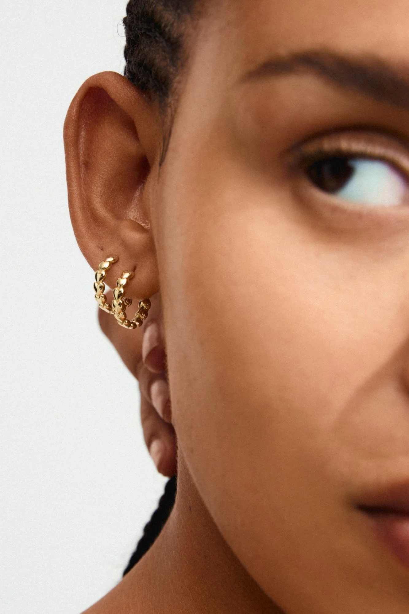Pilgrim Maeve Recycled Hoop Earrings Gold - Image 2