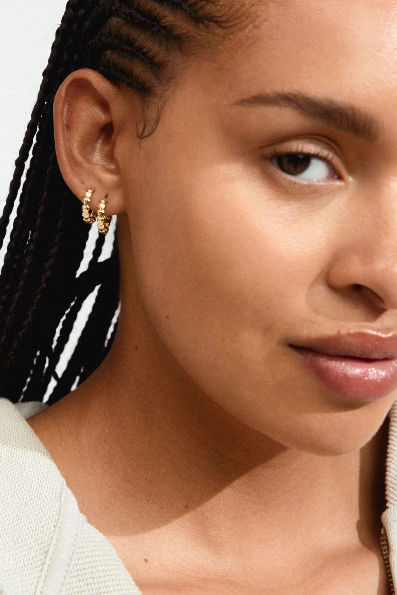 Pilgrim Maeve Recycled Hoop Earrings Gold - Image 3