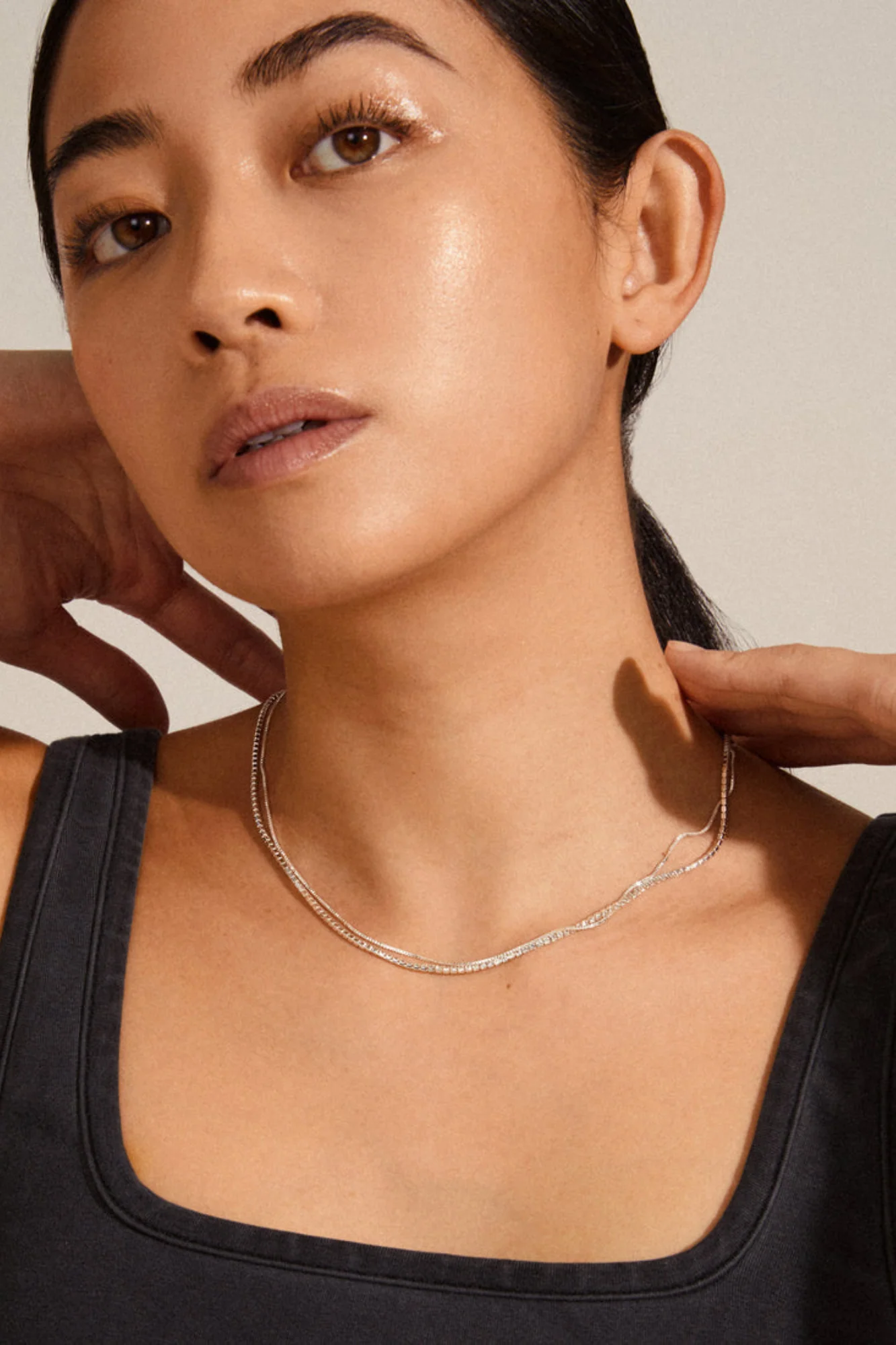 Pilgrim Mille Crystal Necklace 2- In-1 Silver